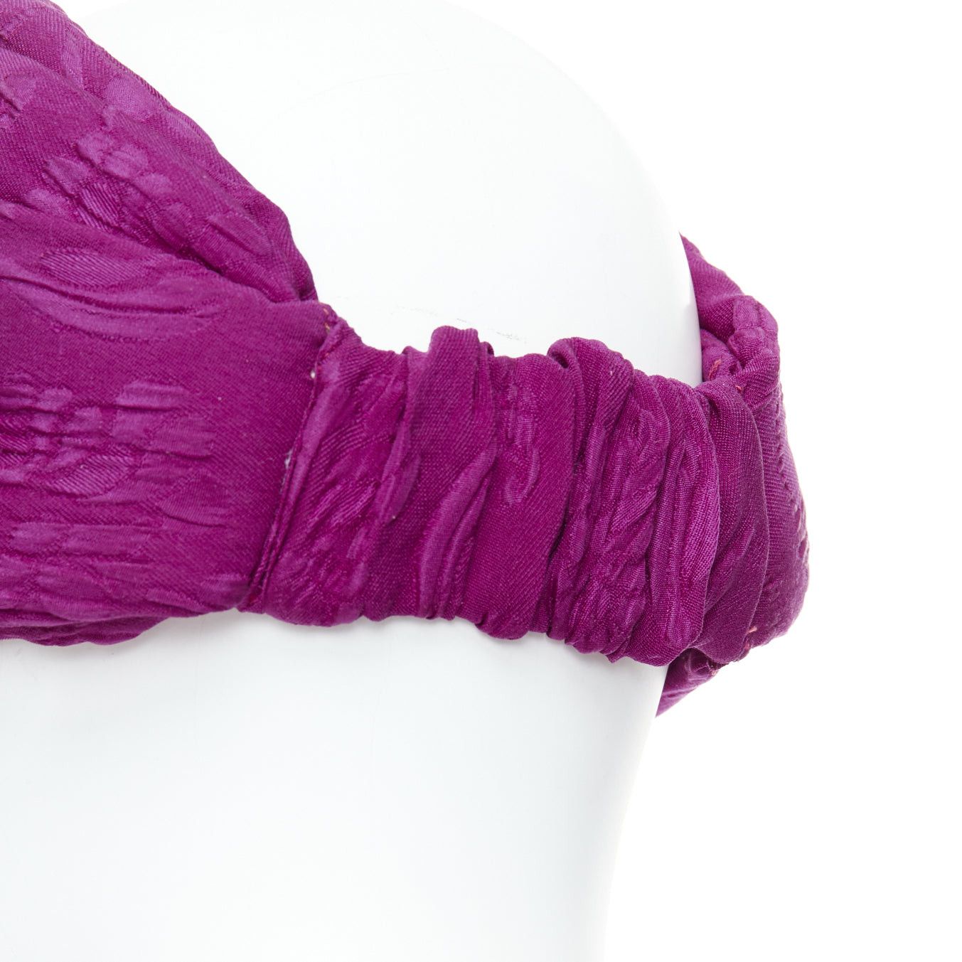 Gucci GUCCI Old Hollywood purple silk brocade knot turban headband 57cm M Size ONE SIZE - 2 Thumbnail