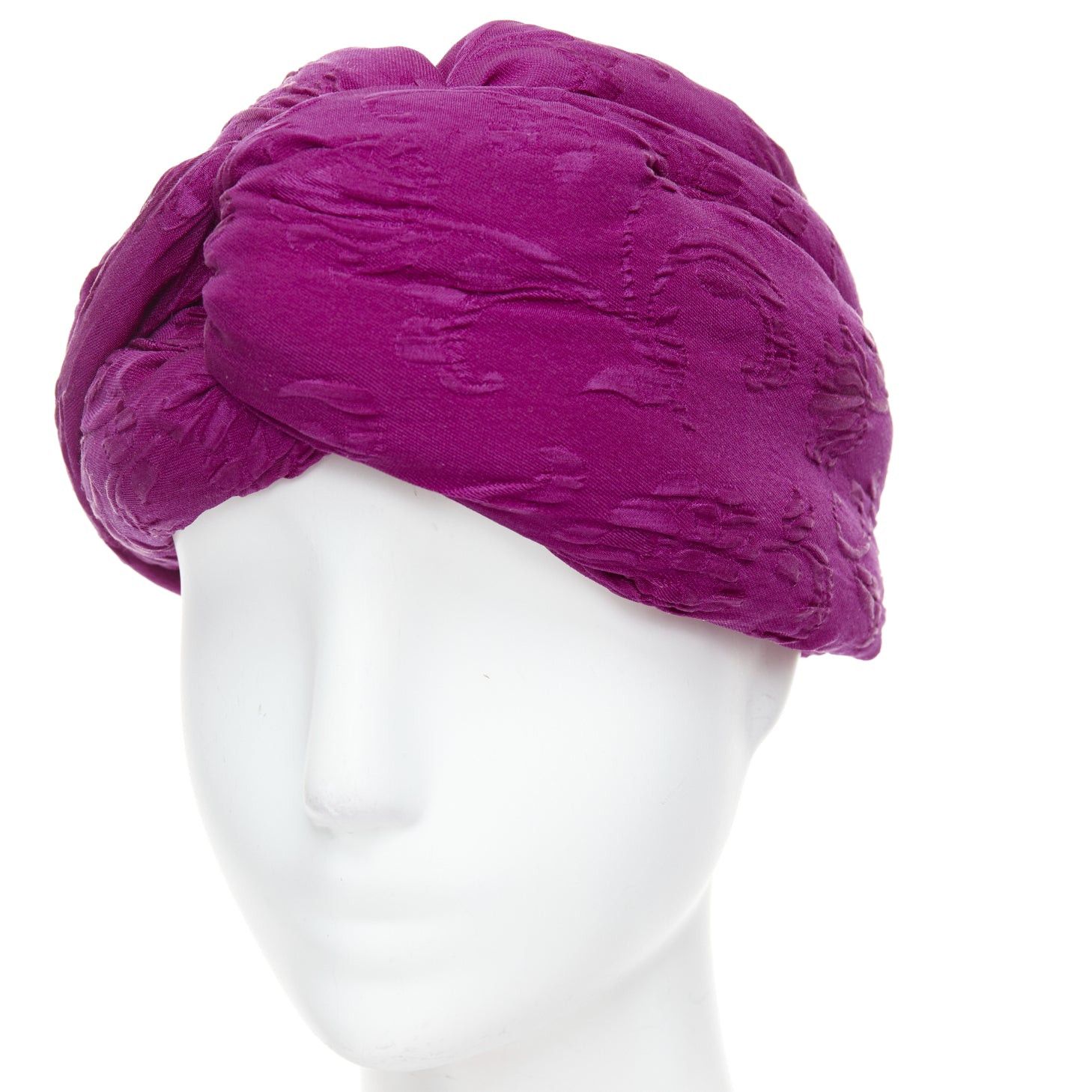 Gucci GUCCI Old Hollywood purple silk brocade knot turban headband 57cm M Size ONE SIZE - 7 Thumbnail
