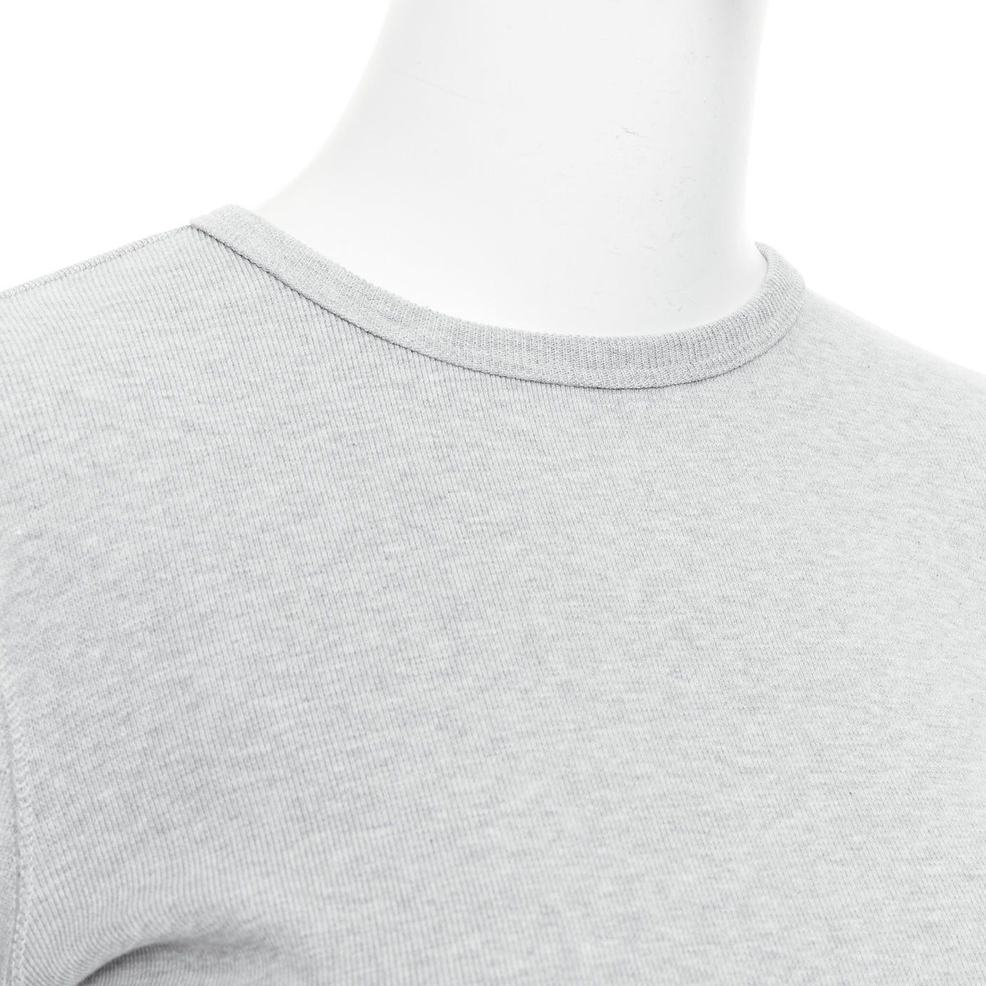 WARDROBE.NYC WARDROBE NYC grey cotton blend crew neck long sleeve ribbed top S Size S / US 4 / IT 40 - 2 Thumbnail