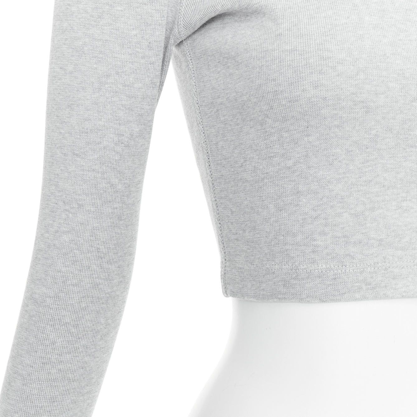 WARDROBE.NYC WARDROBE NYC grey cotton blend crew neck long sleeve ribbed top S Size S / US 4 / IT 40 - 7 Thumbnail