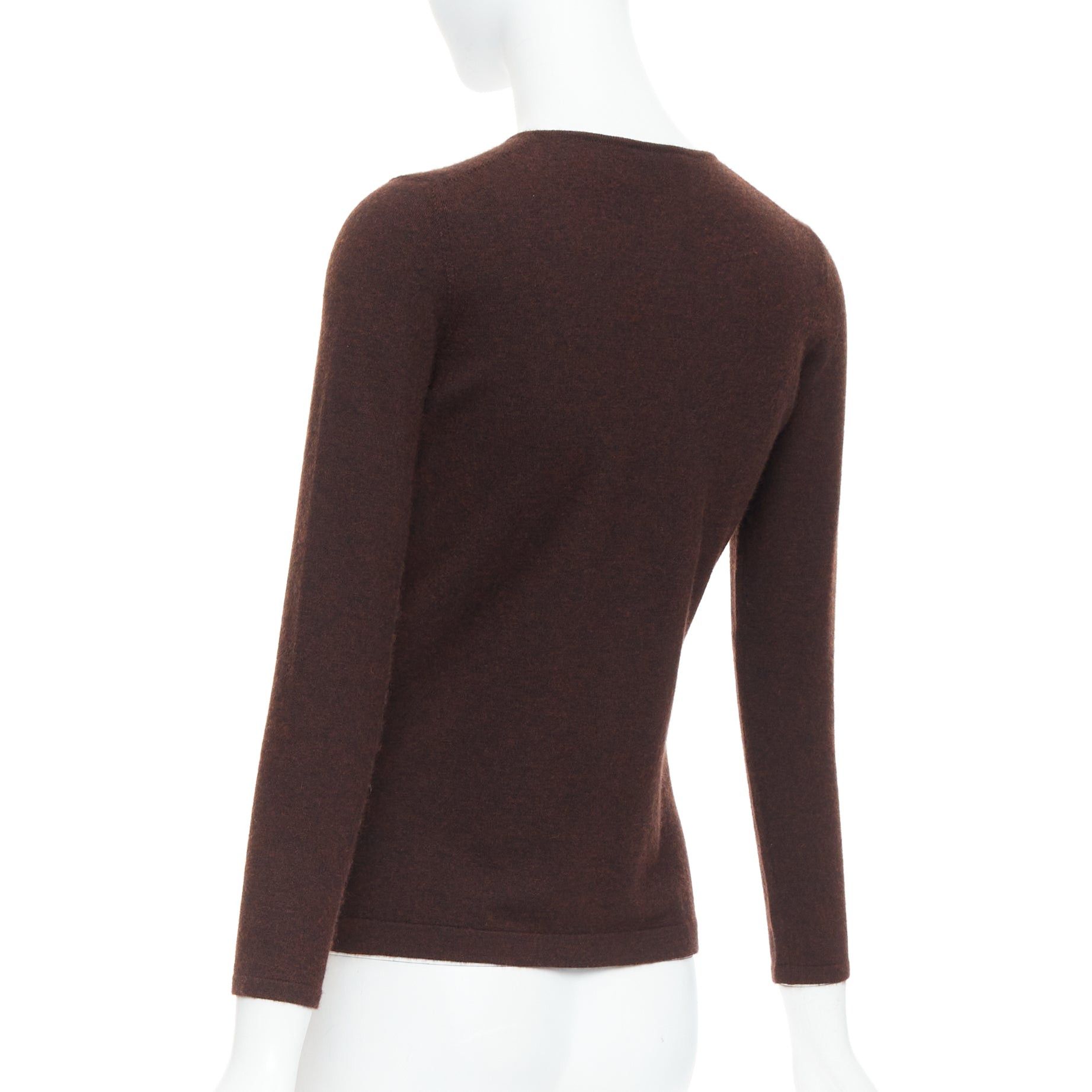 Oscar De La Renta OSCAR DE LA RENTA 2017 brown cashmere silk blend cardigan sweater XS Size S / US 4 / IT 40 - 7 Thumbnail
