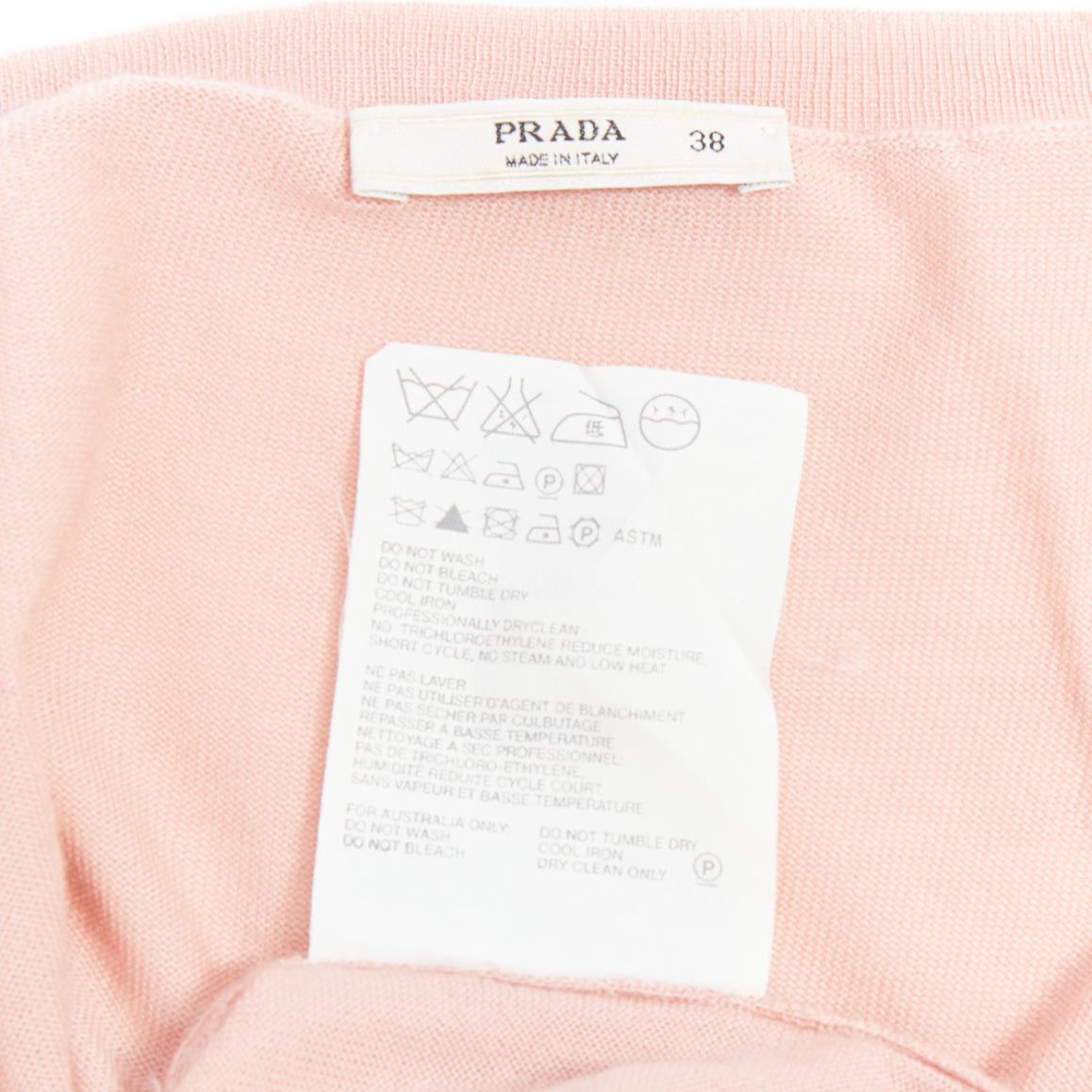 Prada PRADA 100% cashmere blush pink shell button cardigan sweater IT38 XS Size XS / US 0-2 / IT 36-38 - 9 Thumbnail