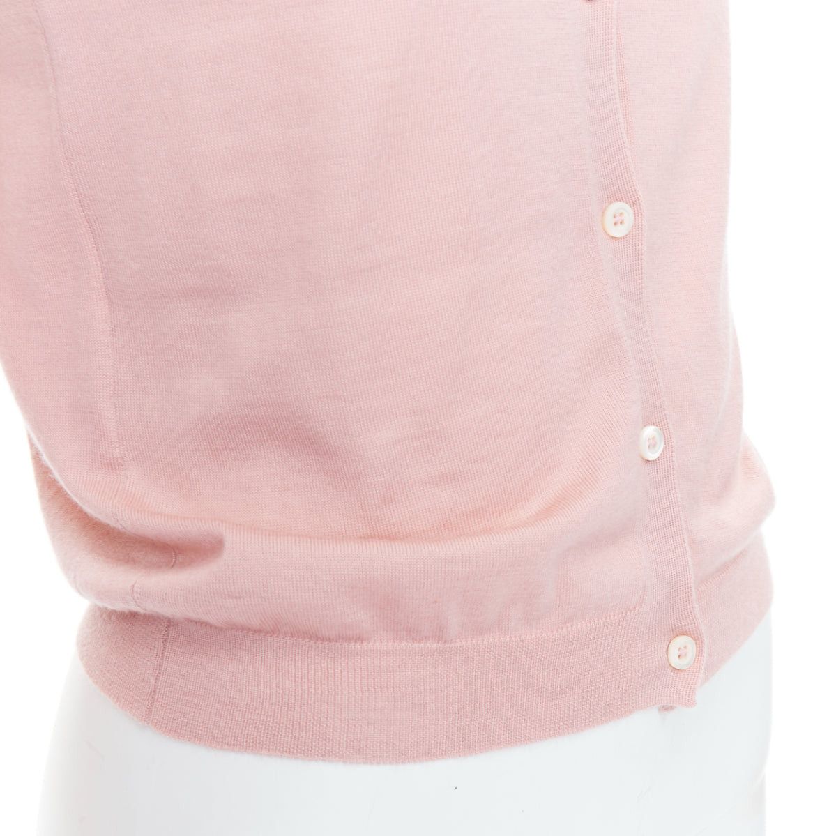 Prada PRADA 100% cashmere blush pink shell button cardigan sweater IT38 XS Size XS / US 0-2 / IT 36-38 - 8 Thumbnail