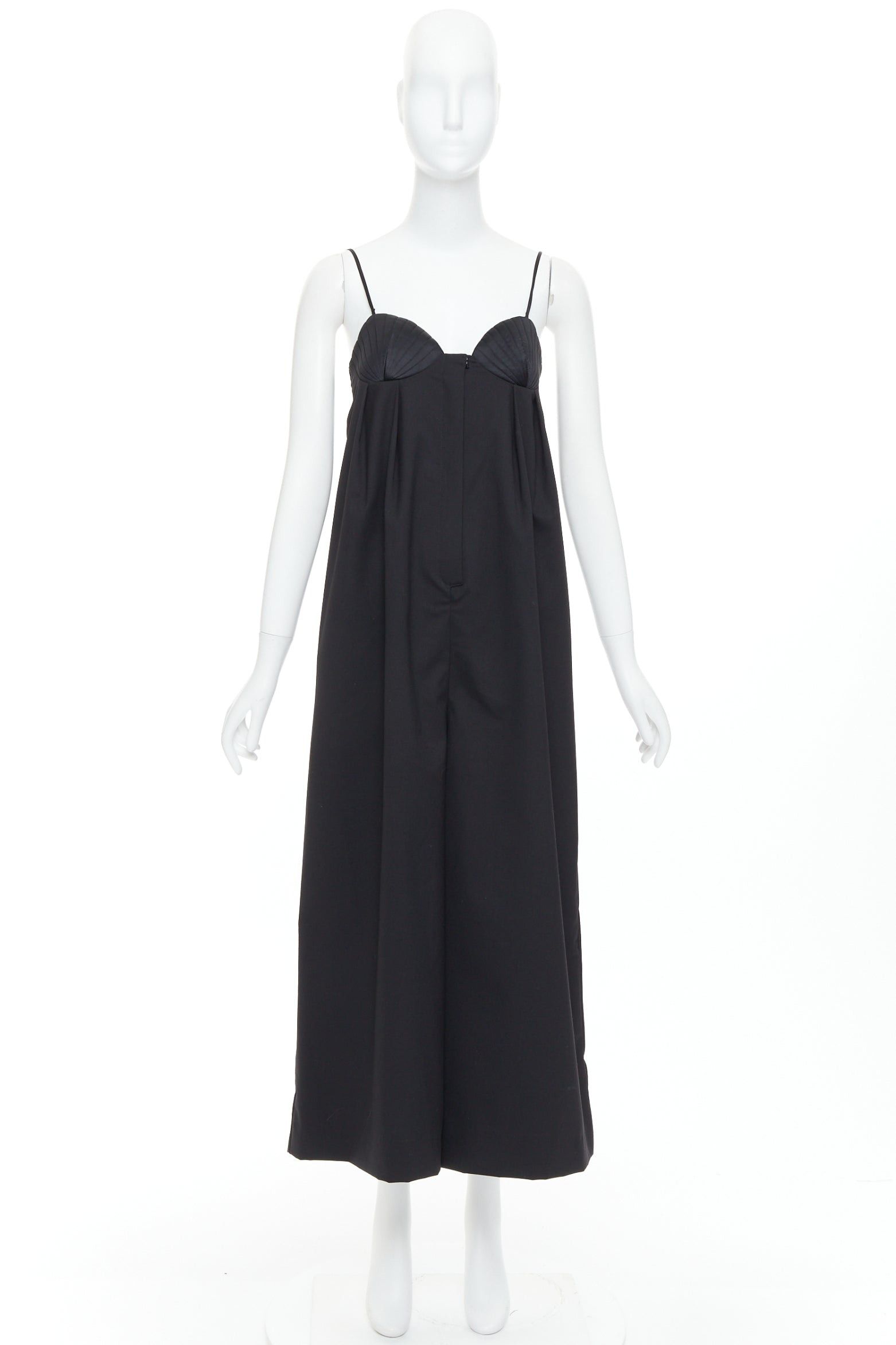 Bevza BEVZA black 100% wool Seashell bust wide leg overall jumpsuit XS Size 27" / US 4 / IT 40 - 9 Thumbnail