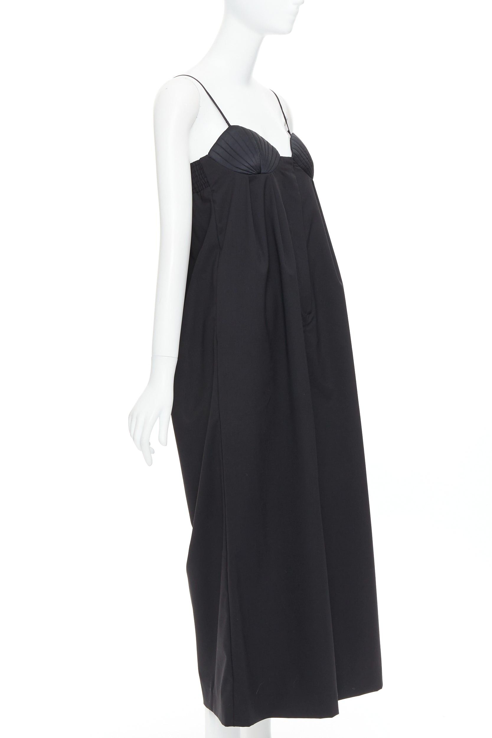Bevza BEVZA black 100% wool Seashell bust wide leg overall jumpsuit XS Size 27" / US 4 / IT 40 - 3 Thumbnail