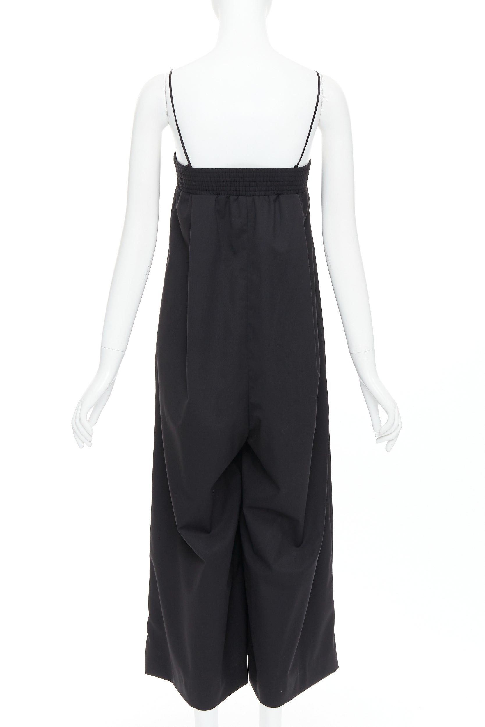 Bevza BEVZA black 100% wool Seashell bust wide leg overall jumpsuit XS Size 27" / US 4 / IT 40 - 5 Thumbnail