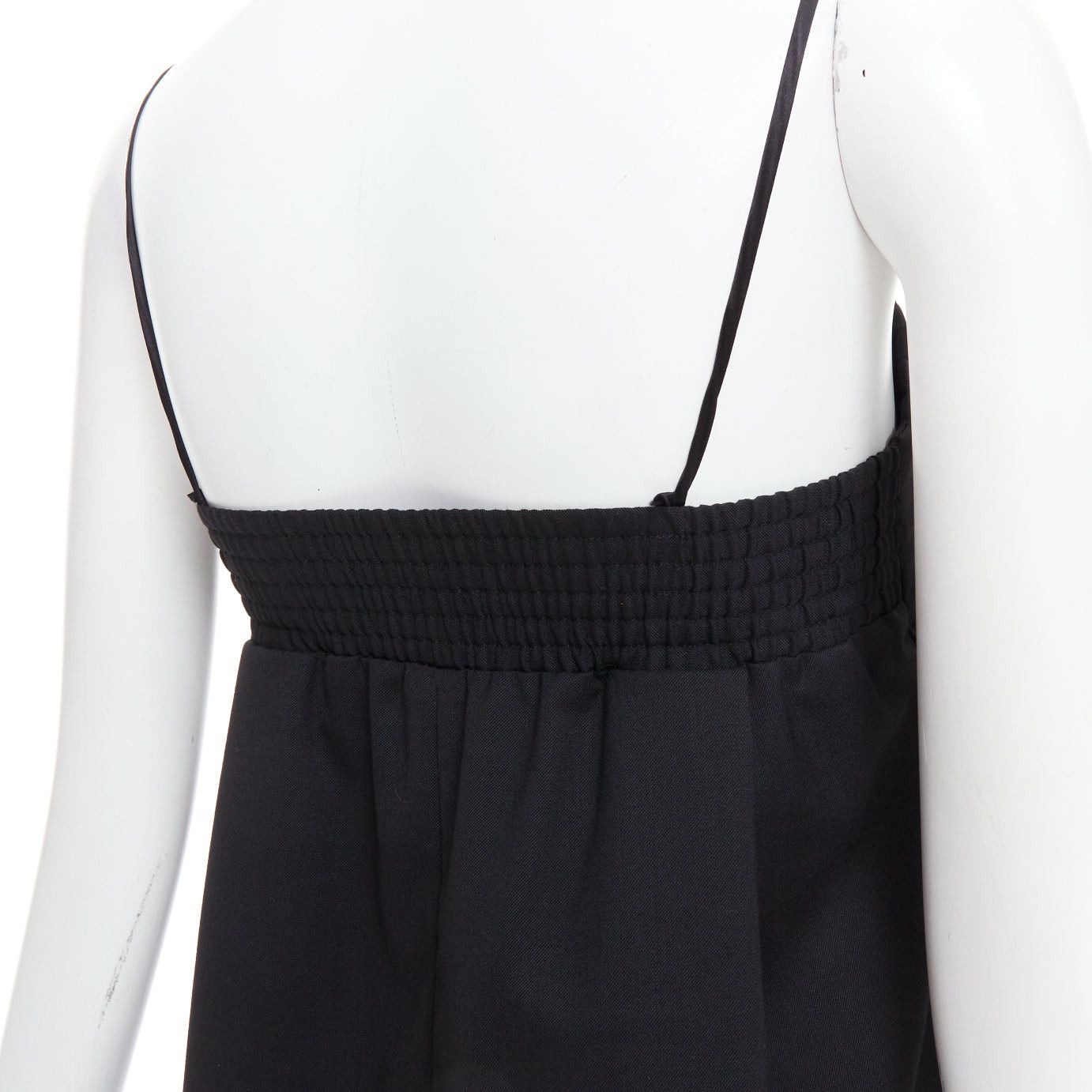 Bevza BEVZA black 100% wool Seashell bust wide leg overall jumpsuit XS Size 27" / US 4 / IT 40 - 7 Thumbnail