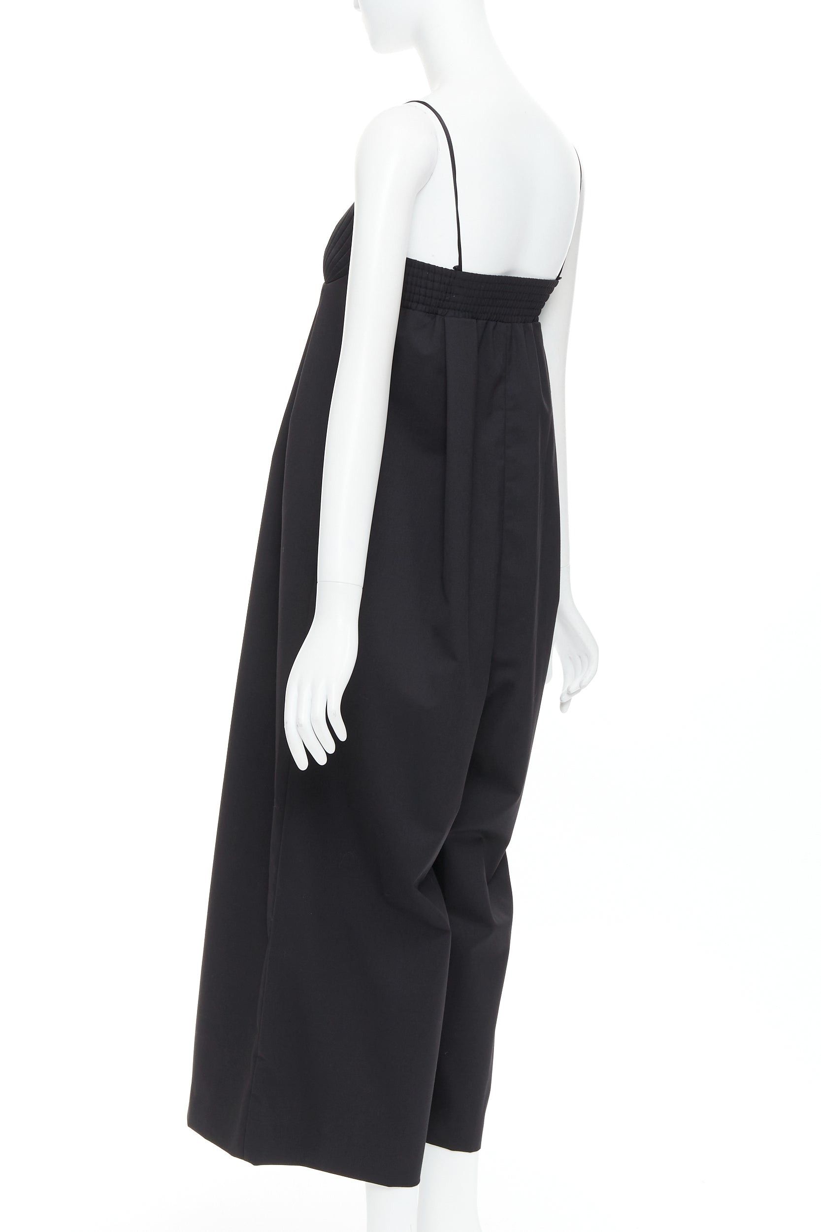 Bevza BEVZA black 100% wool Seashell bust wide leg overall jumpsuit XS Size 27" / US 4 / IT 40 - 6 Thumbnail