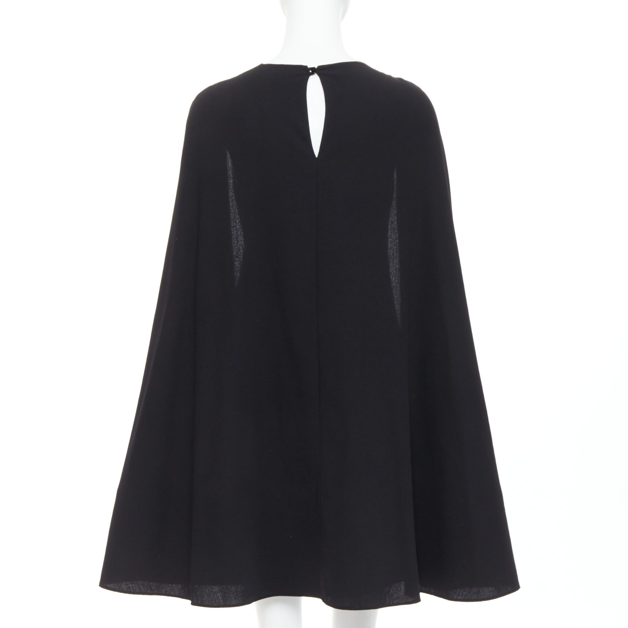 Valentino VALENTINO black 100% silk crepe cape back mini dress IT38 XS Size XS / US 0-2 / IT 36-38 - 5 Thumbnail