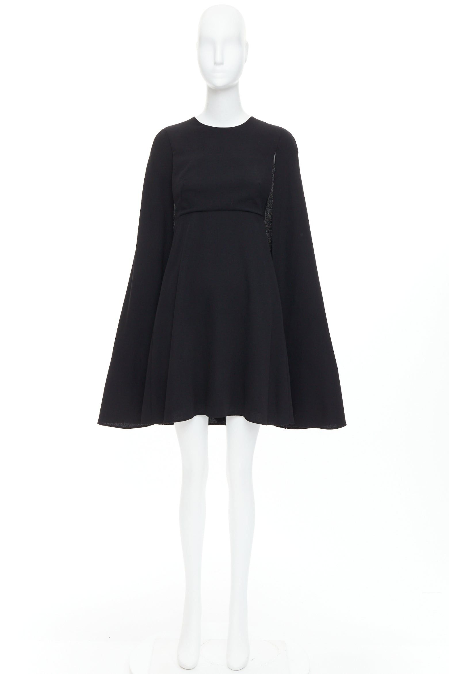 Valentino VALENTINO black 100% silk crepe cape back mini dress IT38 XS Size XS / US 0-2 / IT 36-38 - 9 Thumbnail