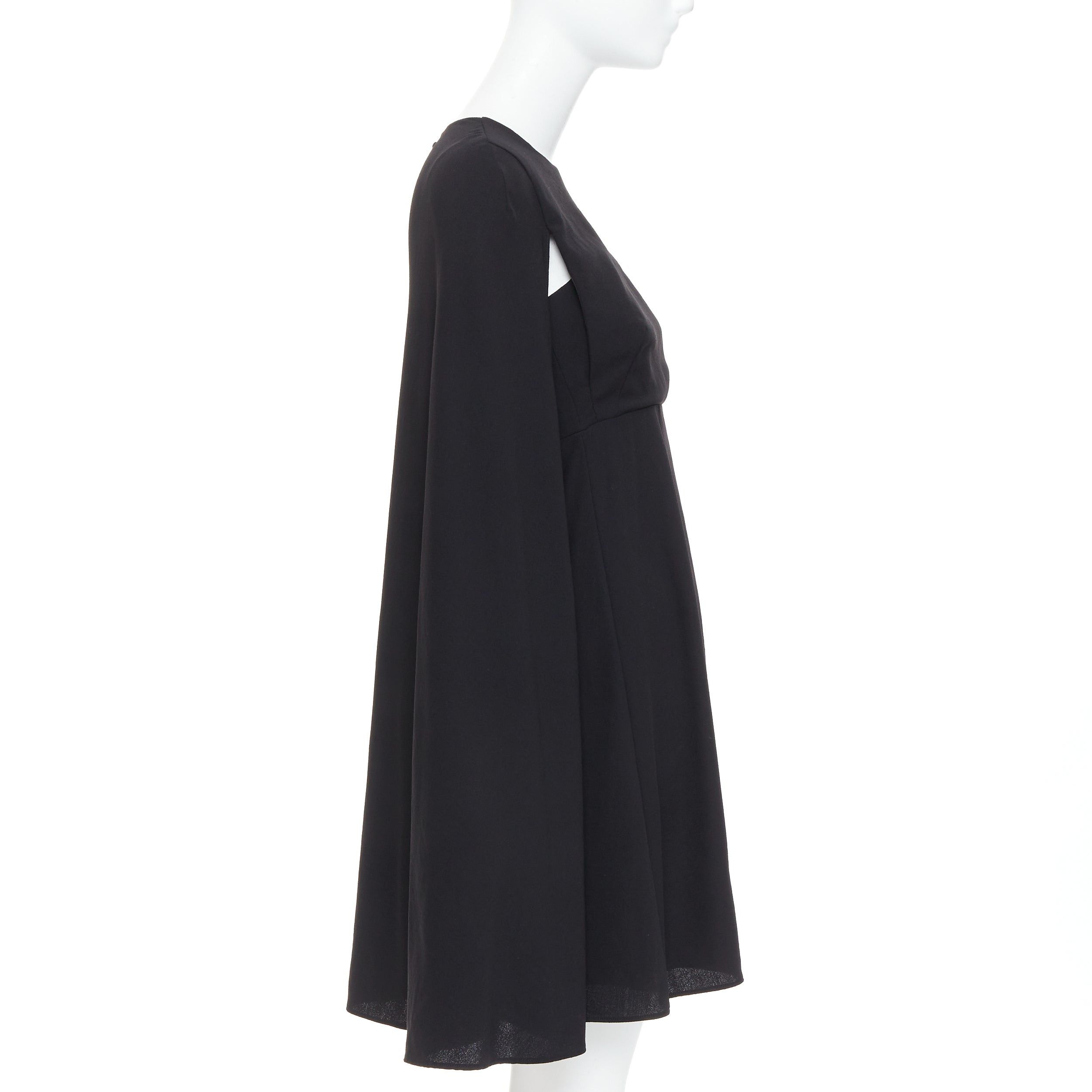 Valentino VALENTINO black 100% silk crepe cape back mini dress IT38 XS Size XS / US 0-2 / IT 36-38 - 4 Thumbnail