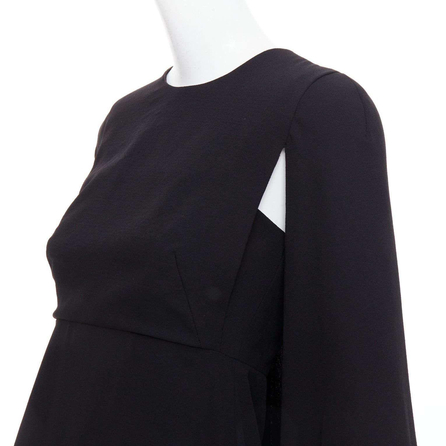 Valentino VALENTINO black 100% silk crepe cape back mini dress IT38 XS Size XS / US 0-2 / IT 36-38 - 2 Thumbnail