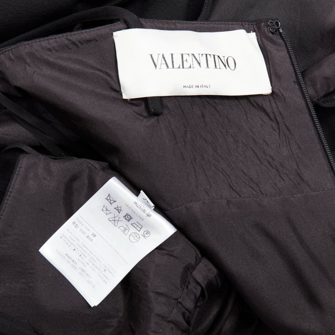 Valentino VALENTINO black 100% silk crepe cape back mini dress IT38 XS Size XS / US 0-2 / IT 36-38 - 8 Thumbnail