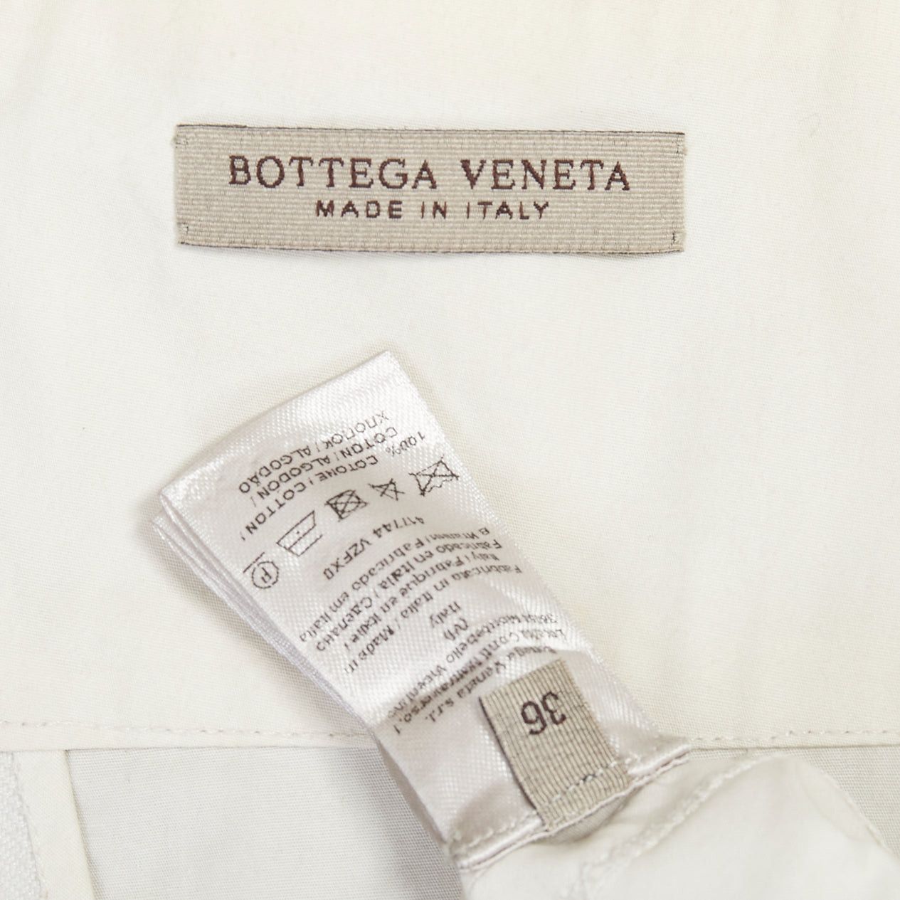 Bottega Veneta BOTTEGA VENETA light grey cotton diagonal zip Aline skirt IT36 XXS Size 25" / US 0 / IT 36 - 8 Thumbnail