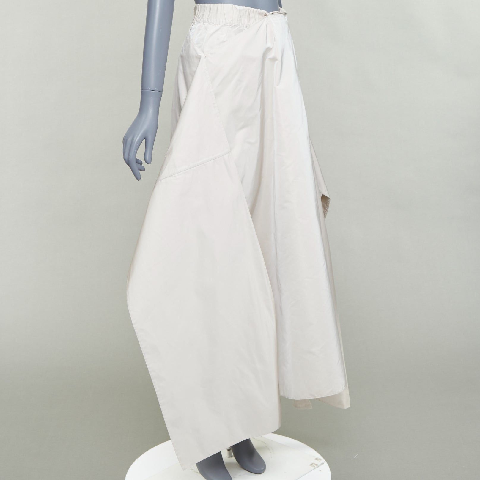Jil Sander JIL SANDER light grey shiny taffeta 3D deconstructed A-line midi skirt FR34 XS Size 26" / US 2 / IT 38 - 3 Thumbnail