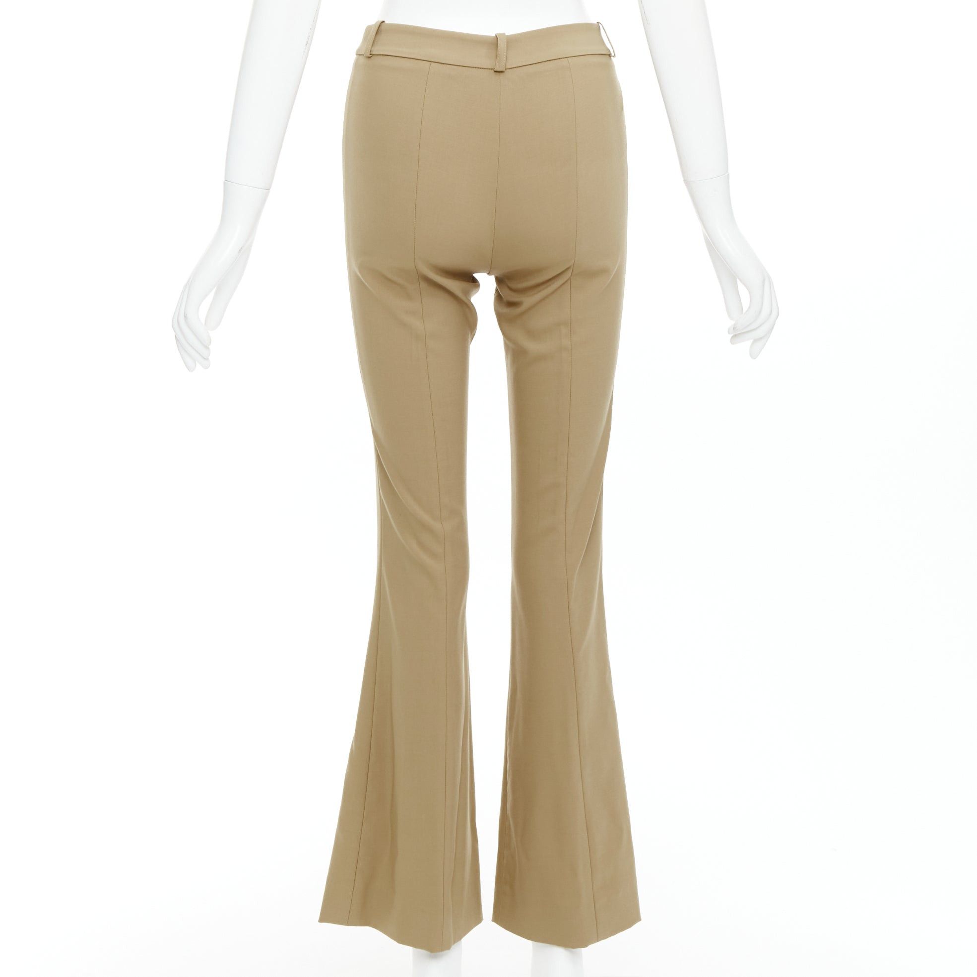 Michael Kors MICHAEL KORS Collection khaki wool blend flared pants US0 XS Size 26" / US 2 / IT 38 - 5 Thumbnail