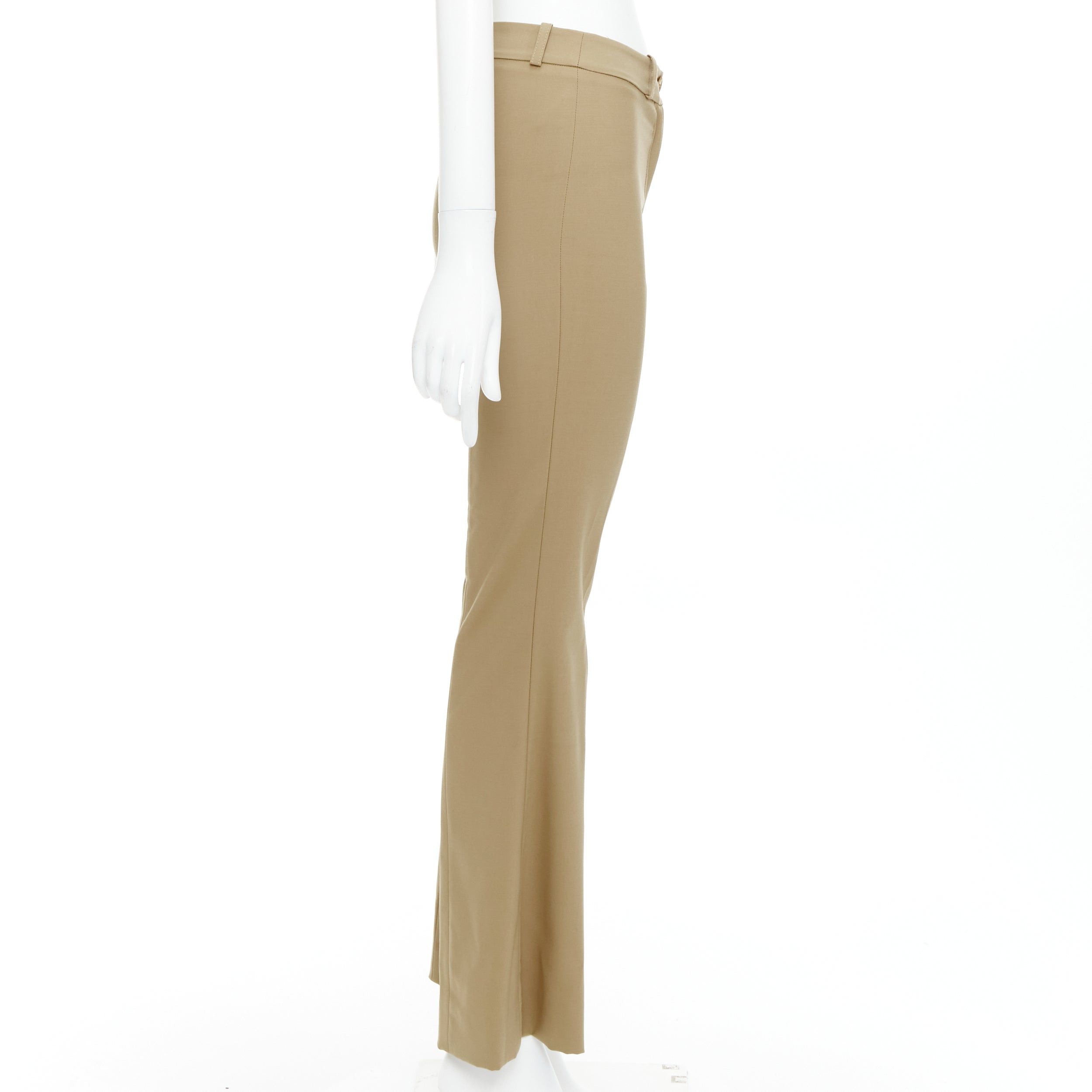 Michael Kors MICHAEL KORS Collection khaki wool blend flared pants US0 XS Size 26" / US 2 / IT 38 - 4 Thumbnail