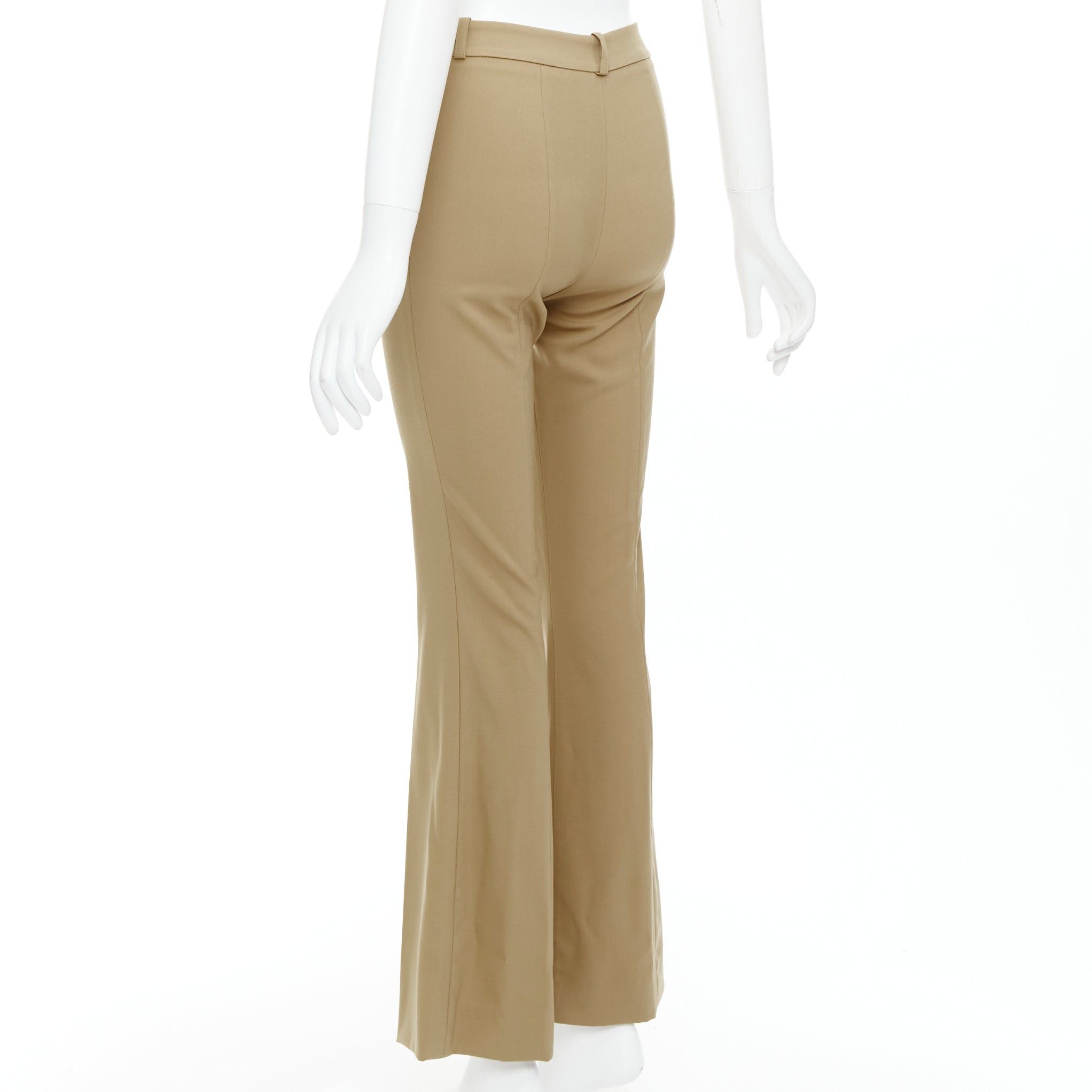 Michael Kors MICHAEL KORS Collection khaki wool blend flared pants US0 XS Size 26" / US 2 / IT 38 - 6 Thumbnail