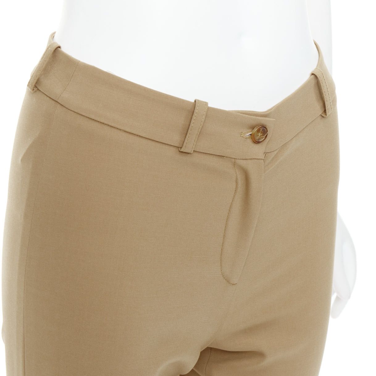 Michael Kors MICHAEL KORS Collection khaki wool blend flared pants US0 XS Size 26" / US 2 / IT 38 - 7 Thumbnail