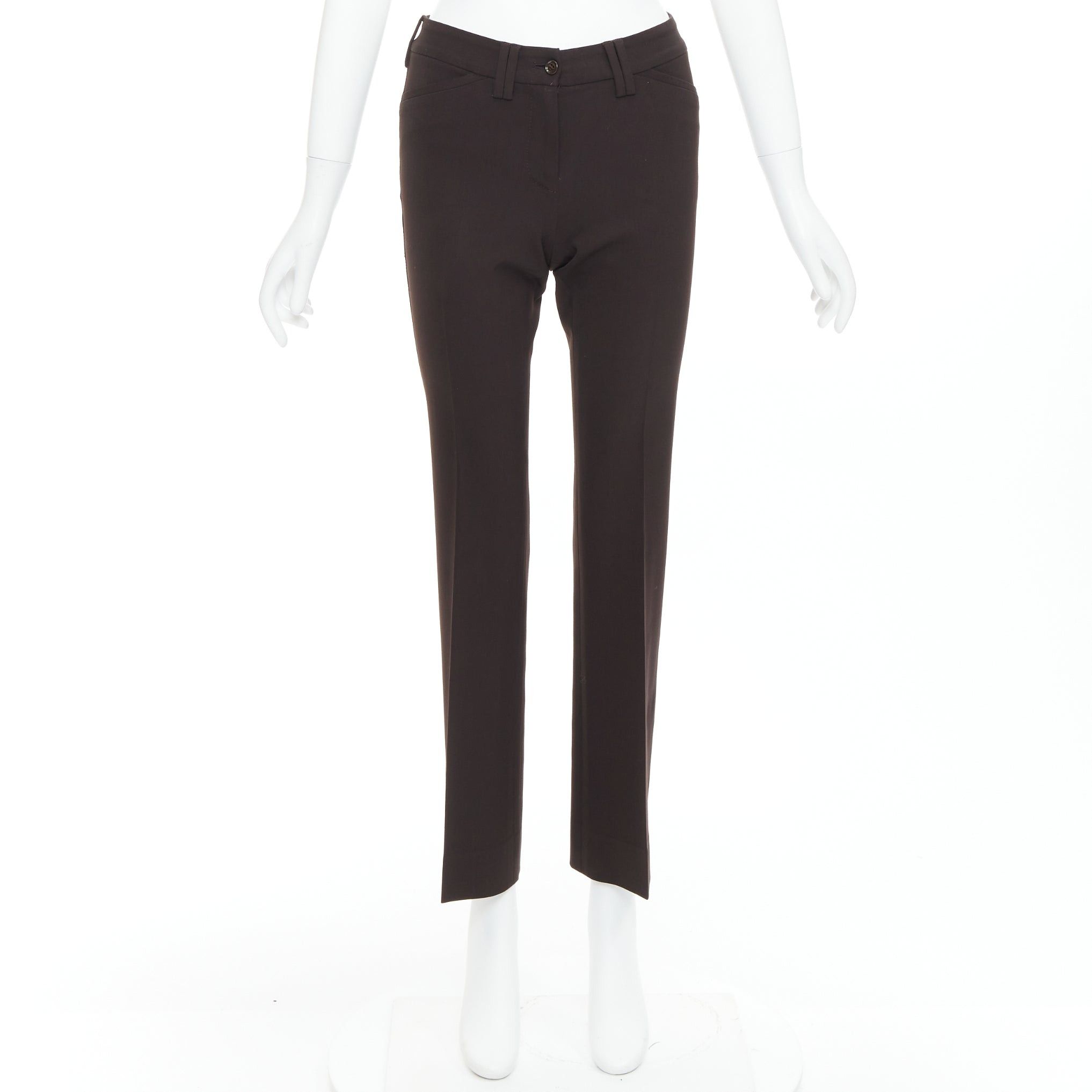 Dolce & Gabbana DOLCE GABBANA Vintage dark brown cropped pants IT36 XXS Size 25" / US 0 / IT 36 - 9 Thumbnail