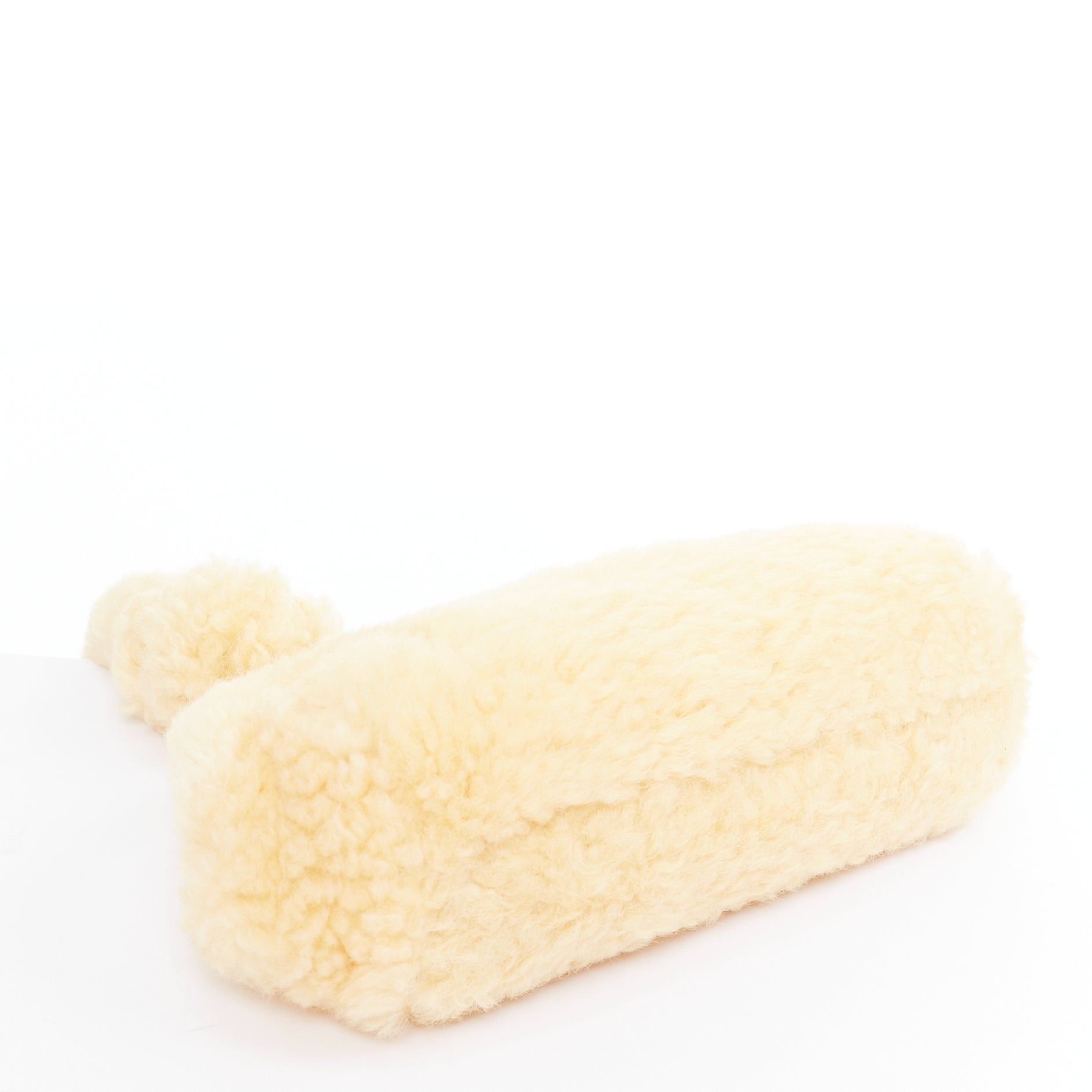Bottega Veneta BOTTEGA VENETA Sherpa Teddy Gold yellow shearling fur chain underarm shoulder bag Size ONE SIZE - 6 Thumbnail