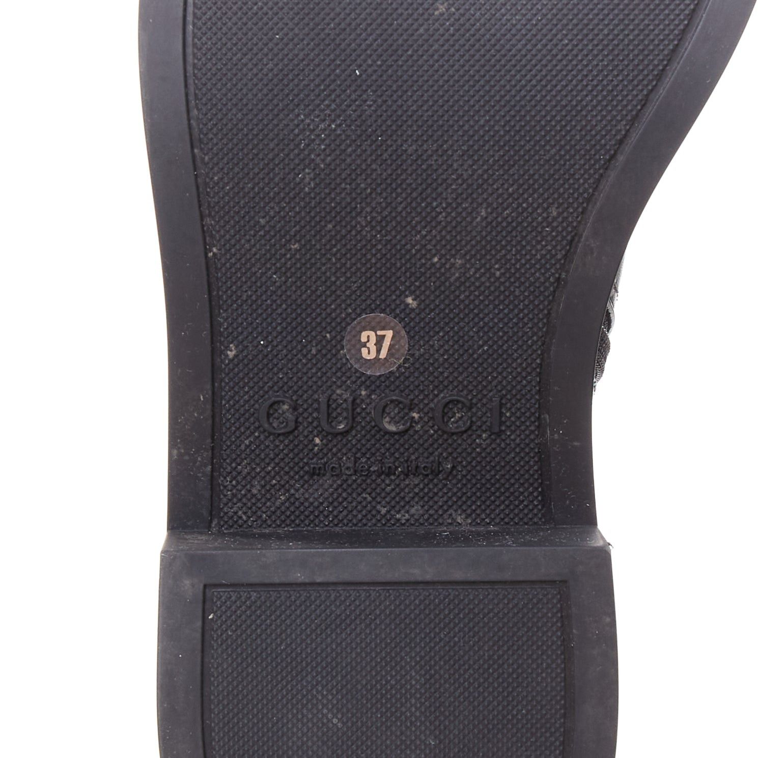 Gucci GUCCI Slim Horsebit black silver GG monogram embossed ankle boots EU37 Size US 7 / IT 37 - 10 Thumbnail