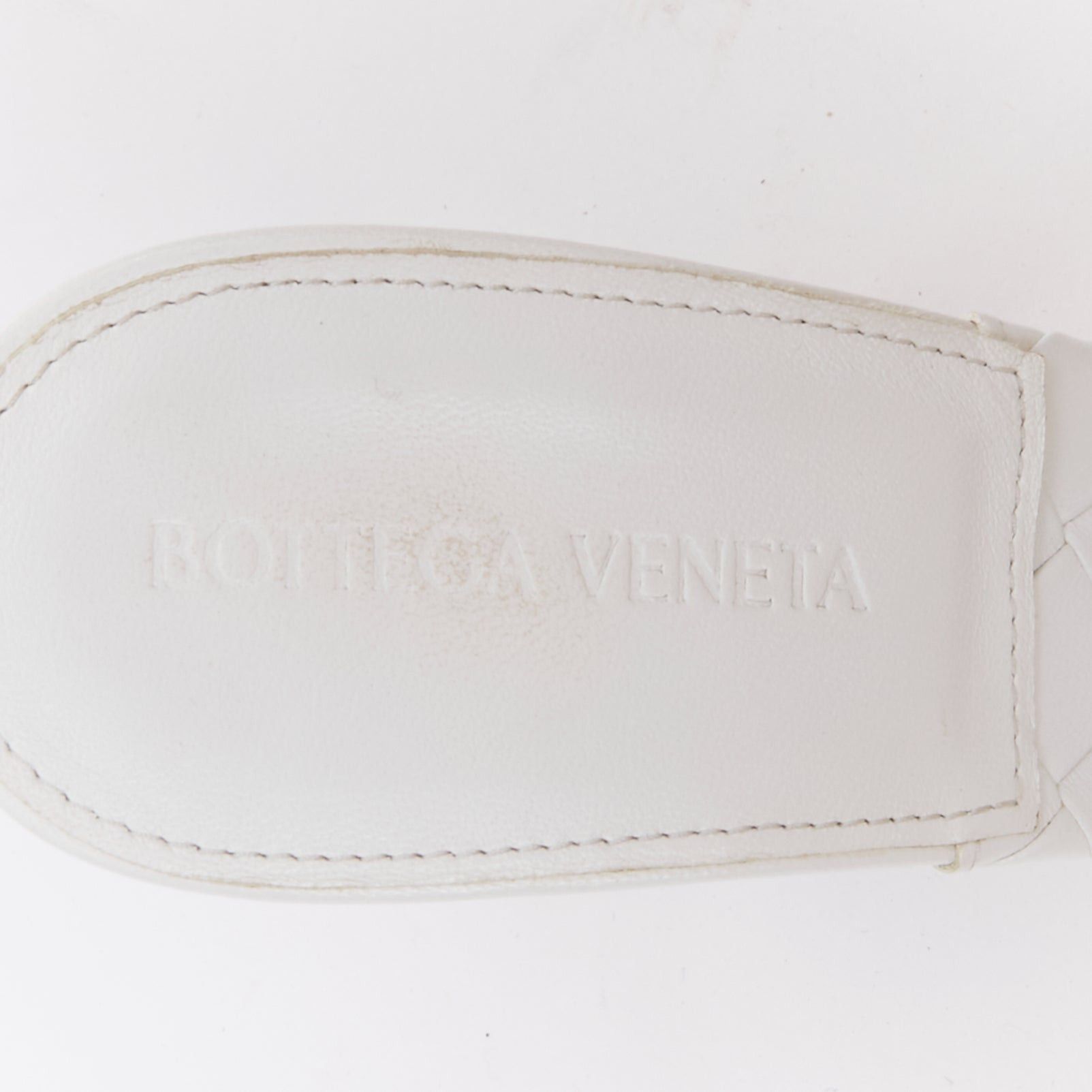 Bottega Veneta BOTTEGA VENETA Lido Optic White maxi woven lambskin mule heels EU37 Size US 7 / IT 37 - 9 Thumbnail