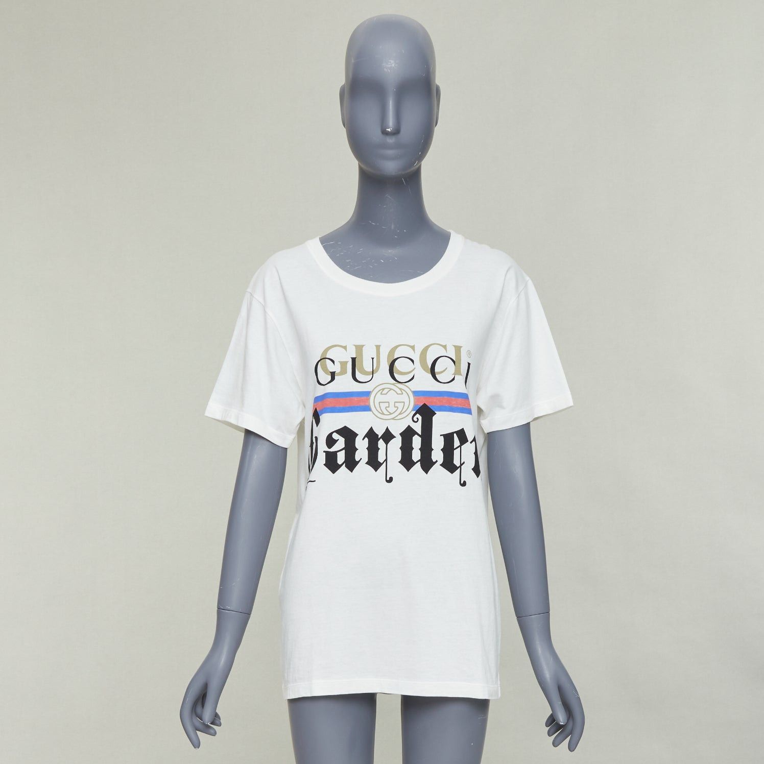 Gucci GUCCI Garden off white double logo print embroidered back tshirt XS Size S / US 4 / IT 40 - 9 Thumbnail