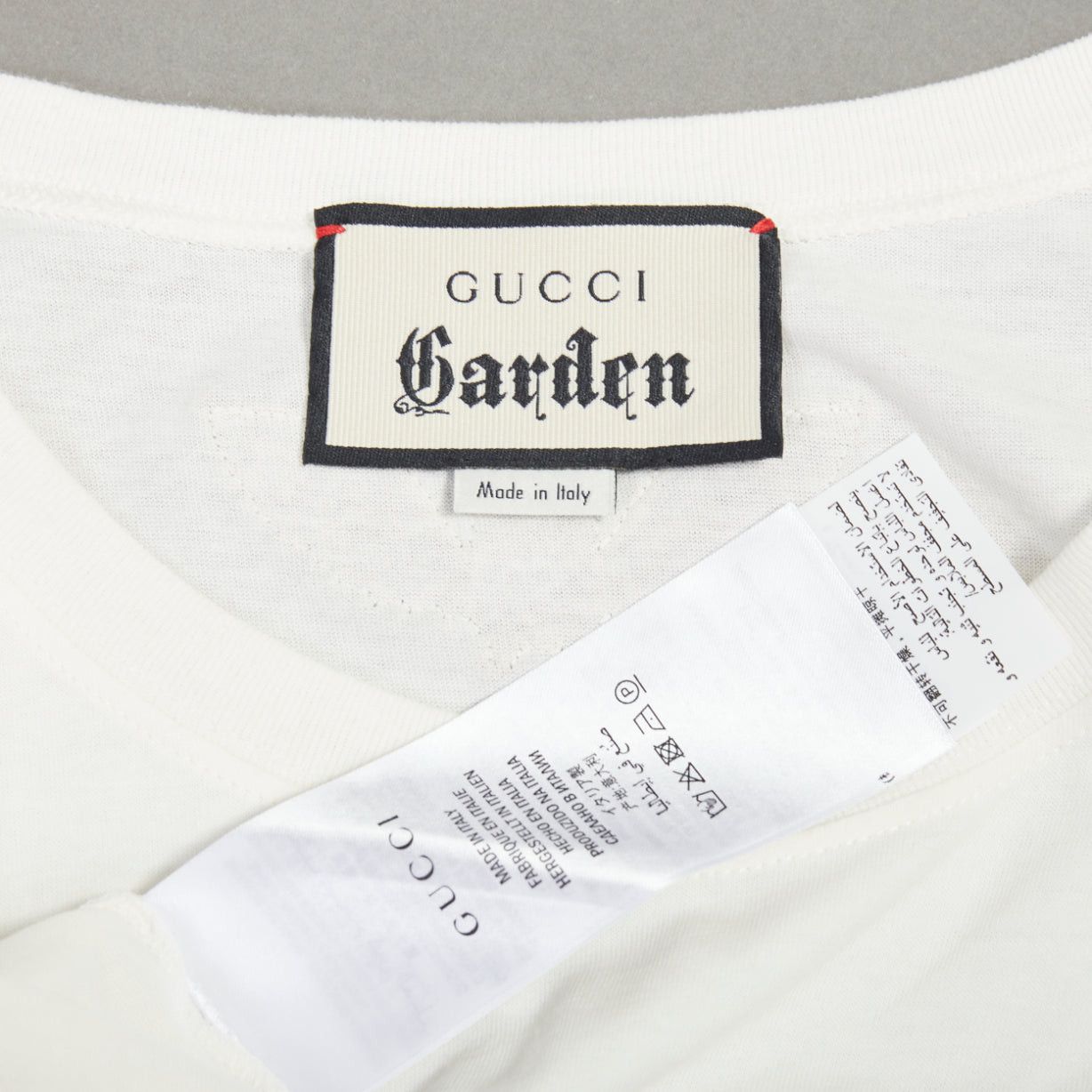 Gucci GUCCI Garden off white double logo print embroidered back tshirt XS Size S / US 4 / IT 40 - 8 Thumbnail