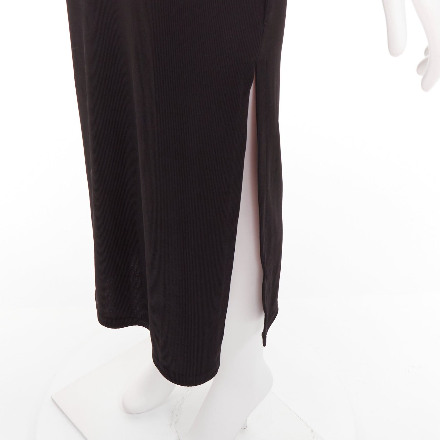 Christopher Esber CHRISTOPHER ESBER black ribbed brown acrylic crystal insert cut out body con dress UK6 XS Size XS / US 0-2 / IT 36-38 - 7 Thumbnail