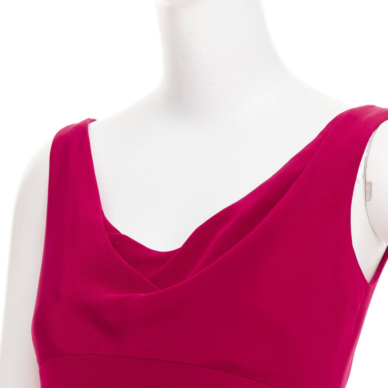 Vera Wang VERA WANG red slinky draped cowl neck sleeveless mini dress Size S / US 4 / IT 40 - 2 Thumbnail