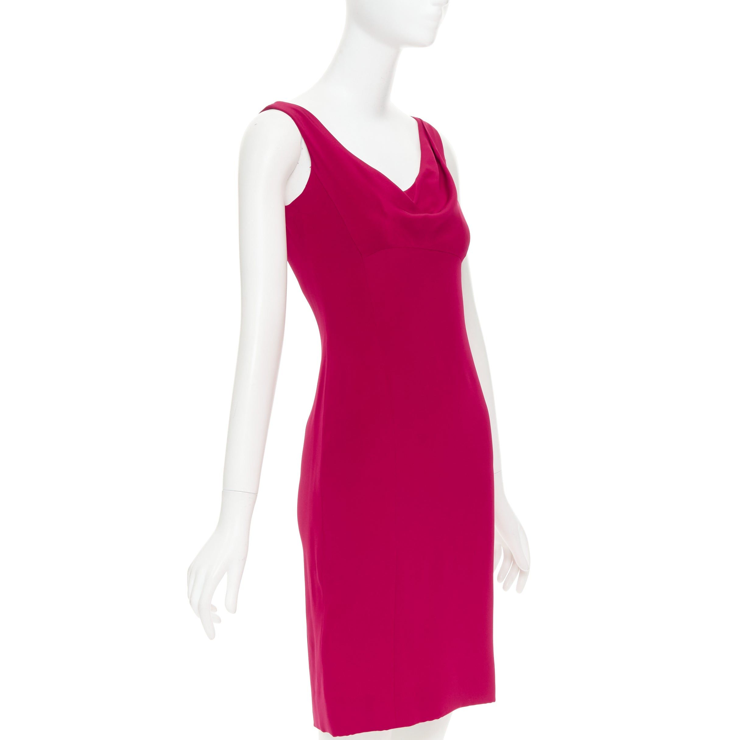 Vera Wang VERA WANG red slinky draped cowl neck sleeveless mini dress Size S / US 4 / IT 40 - 3 Thumbnail
