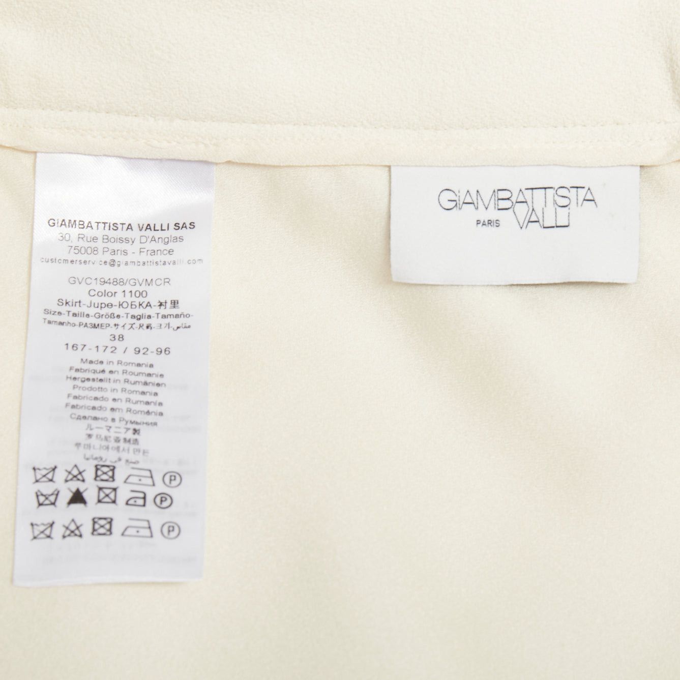 Giambattista Valli GIAMBATTISTA VALLI cream silk lined high waist flute mermaid midi skirt IT38 XS Size 26" / US 2 / IT 38 - 9 Thumbnail