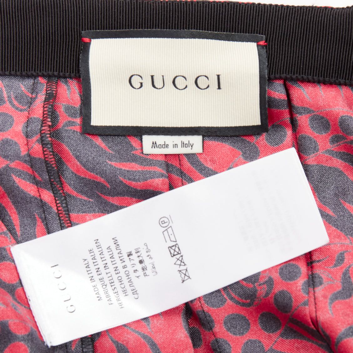 Gucci GUCCI 2018 Michele black red 100% silk tiger print pleated midi skirt IT38 XS Size 26" / US 2 / IT 38 - 8 Thumbnail