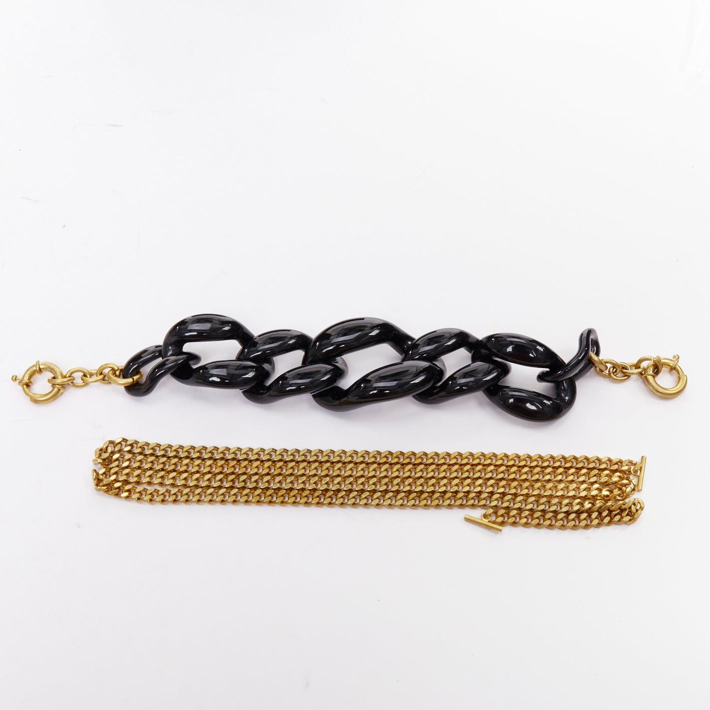 Oscar De La Renta OSCAR DE LA RENTA Alibi Minaudiere black leather gold hardware box clutch Size ONE SIZE - 9 Thumbnail