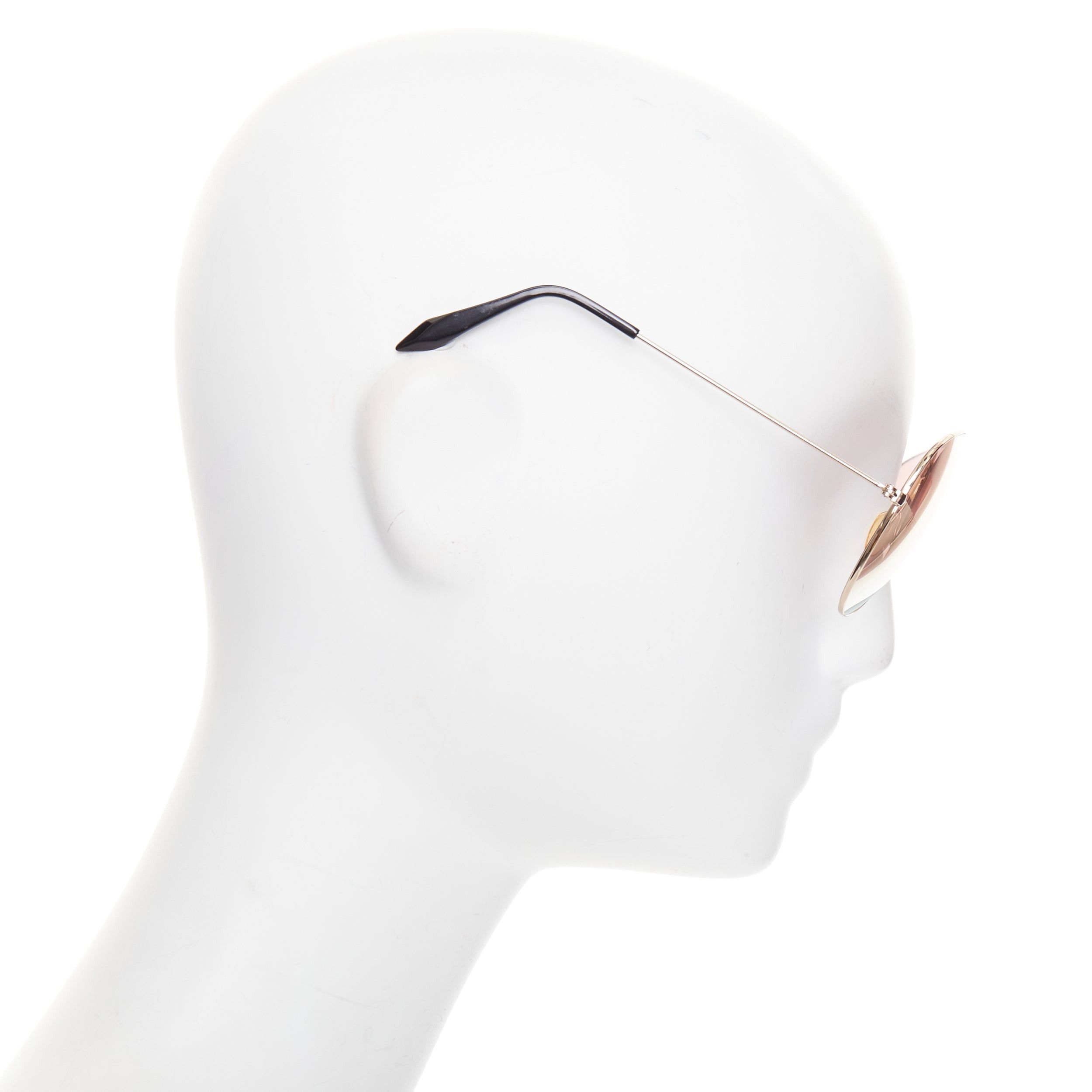 Victoria Beckham VICTORIA BECKHAM VB51 137 handmade mirrored rose tint lens pilot aviator sunglasses Size ONE SIZE - 4 Thumbnail