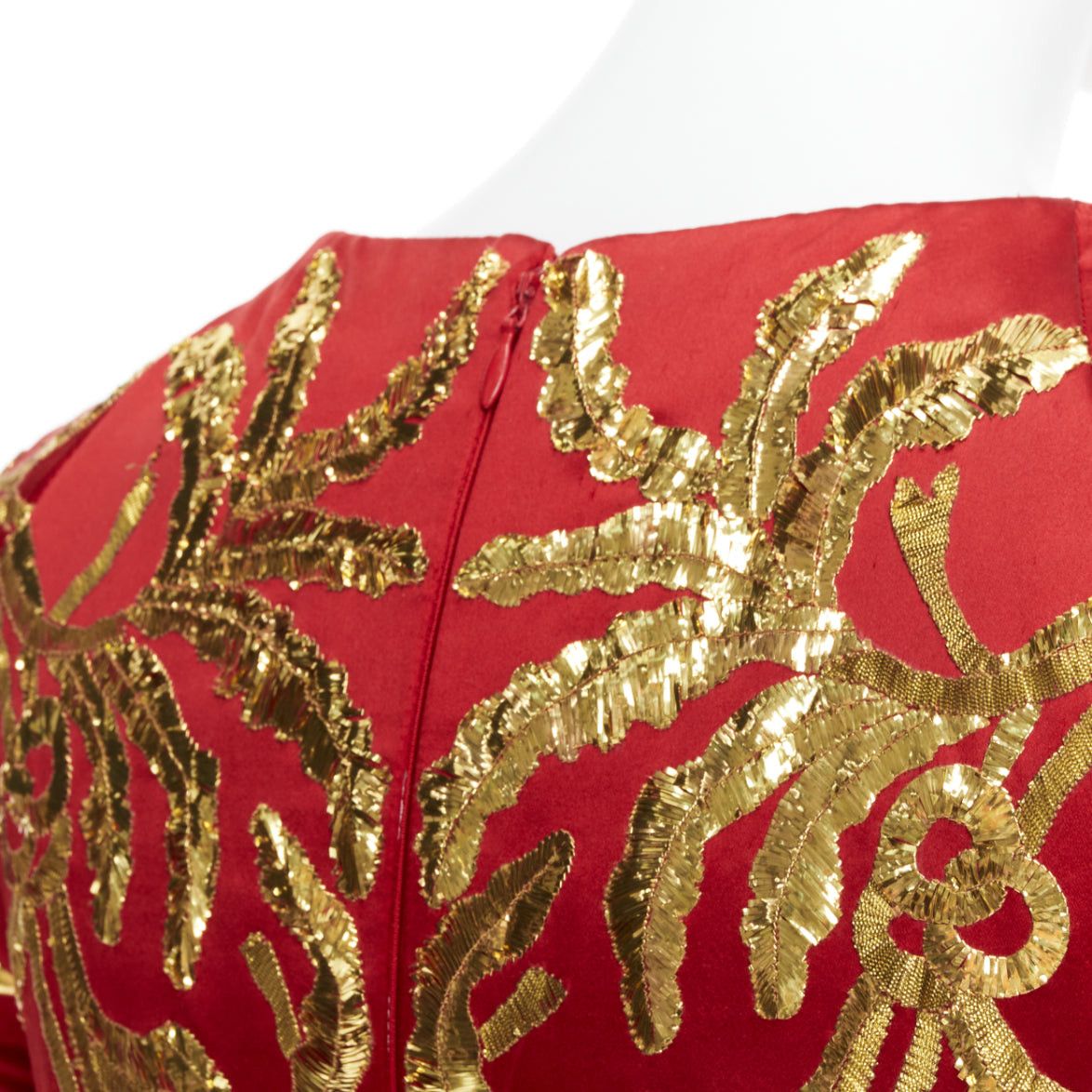 Alexander McQueen ALEXANDER MCQUEEN 2010 Runway Angels Demons red gold sequin pleat dress IT40 S Size S / US 4 / IT 40 - 11 Thumbnail