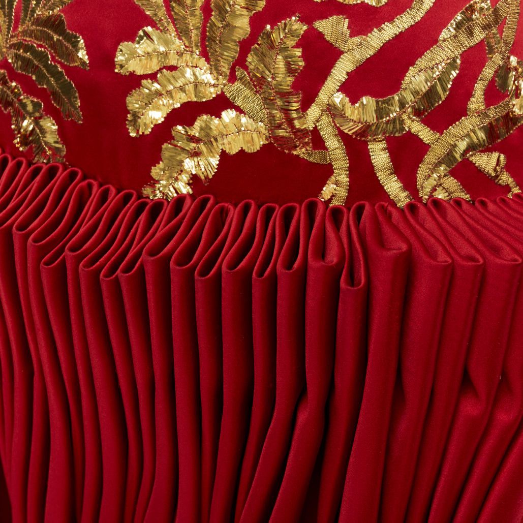 Alexander McQueen ALEXANDER MCQUEEN 2010 Runway Angels Demons red gold sequin pleat dress IT40 S Size S / US 4 / IT 40 - 10 Thumbnail