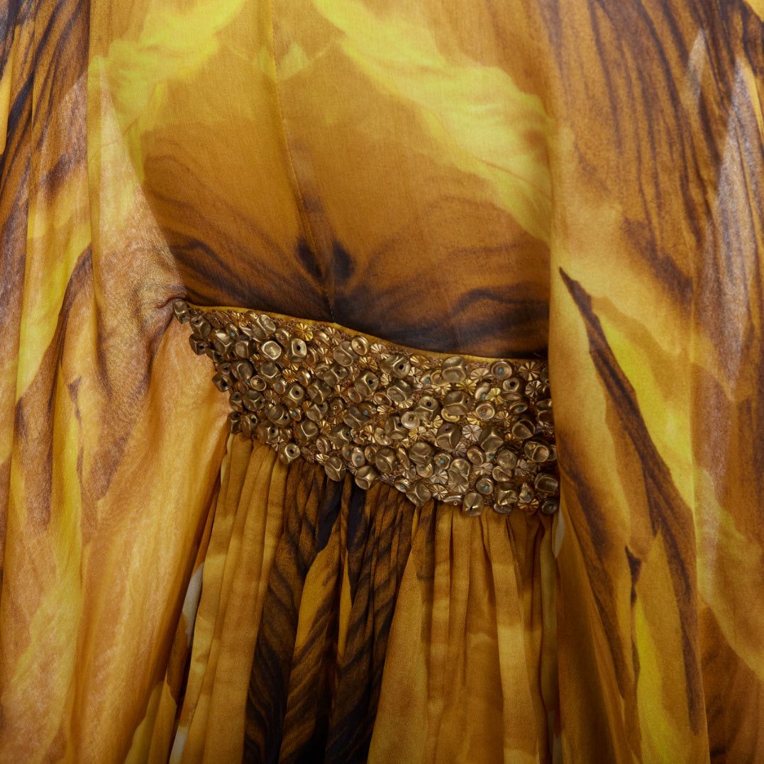 Alexander McQueen ALEXANDER MCQUEEN SS2011 Runway yellow gold embellished kaftan dress IT38 XS Size XS / US 0-2 / IT 36-38 - 11 Thumbnail