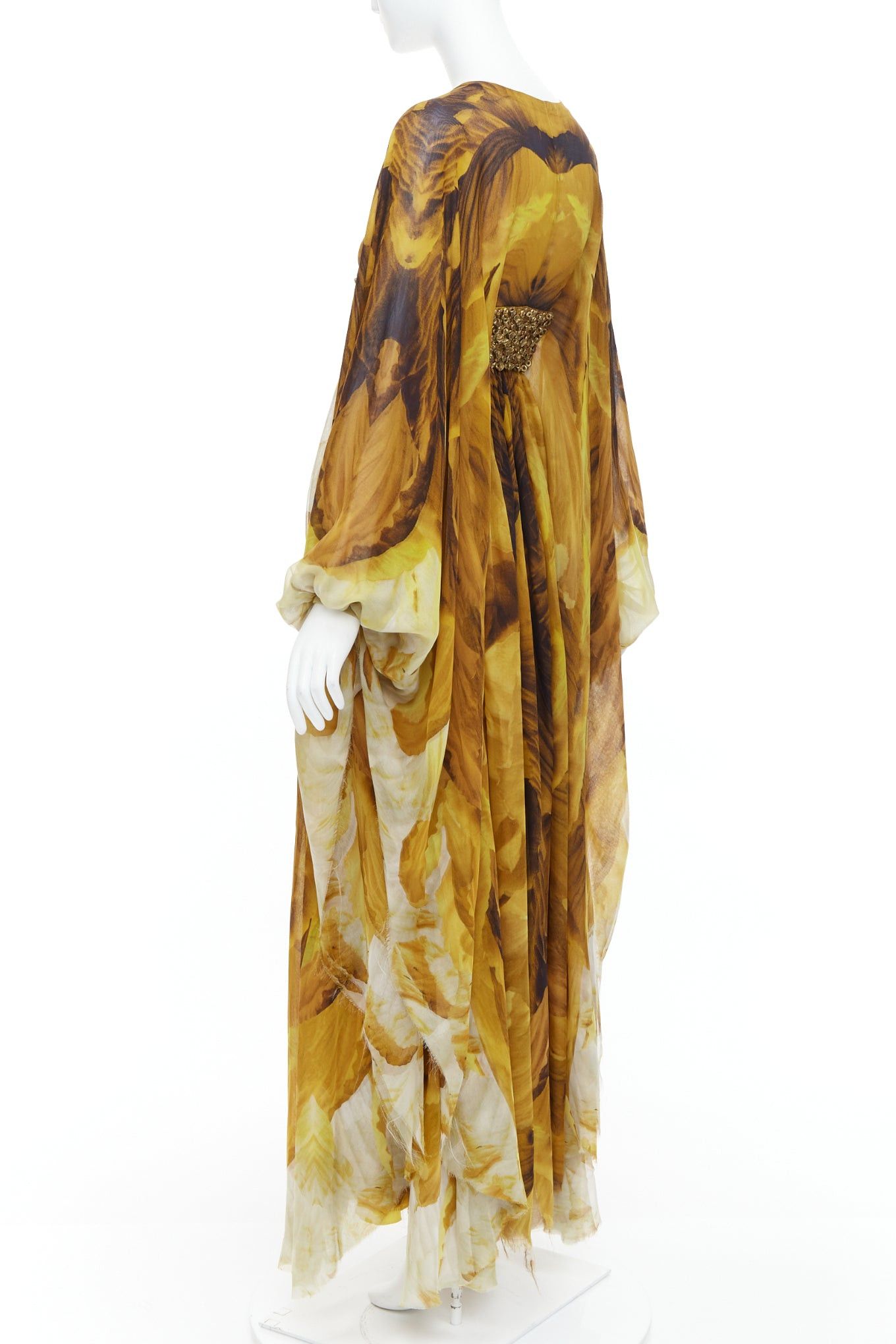 Alexander McQueen ALEXANDER MCQUEEN SS2011 Runway yellow gold embellished kaftan dress IT38 XS Size XS / US 0-2 / IT 36-38 - 6 Thumbnail