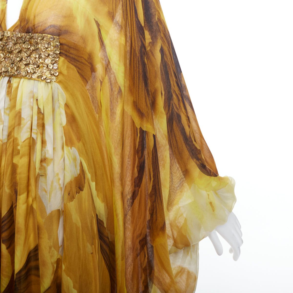 Alexander McQueen ALEXANDER MCQUEEN SS2011 Runway yellow gold embellished kaftan dress IT38 XS Size XS / US 0-2 / IT 36-38 - 9 Thumbnail