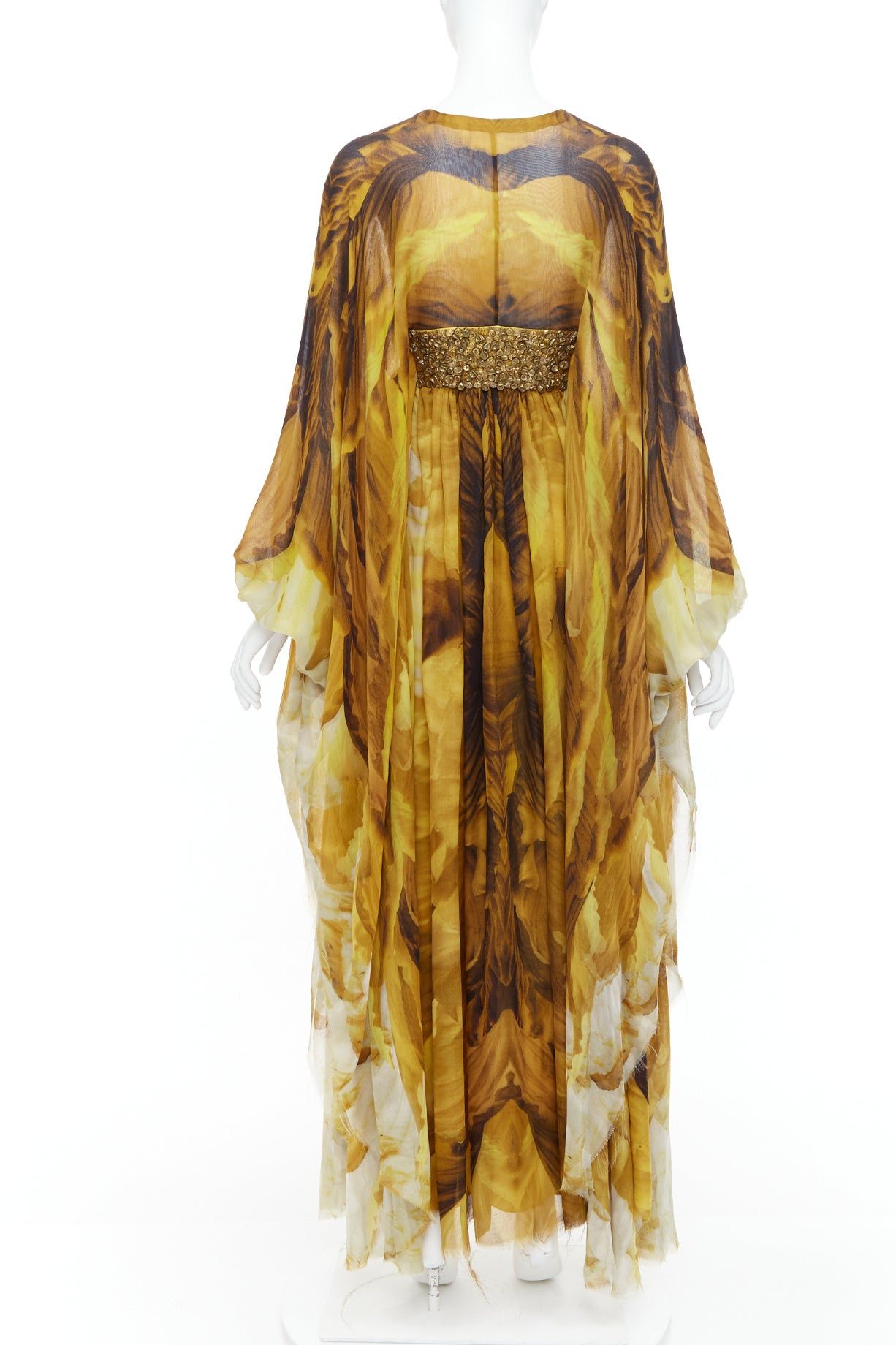 Alexander McQueen ALEXANDER MCQUEEN SS2011 Runway yellow gold embellished kaftan dress IT38 XS Size XS / US 0-2 / IT 36-38 - 5 Thumbnail