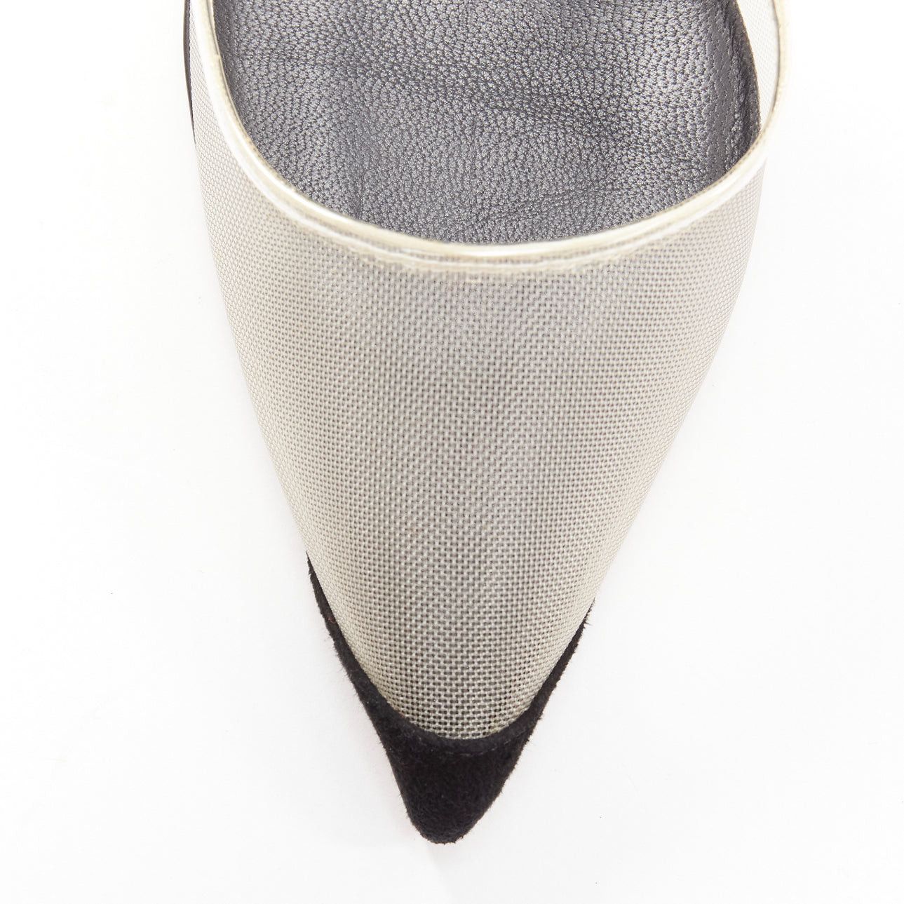 Alexander Wang ALEXANDER WANG Alix nude mesh black fabric strap slingback pumps EU36 Size US 6 / IT 36 - 6 Thumbnail