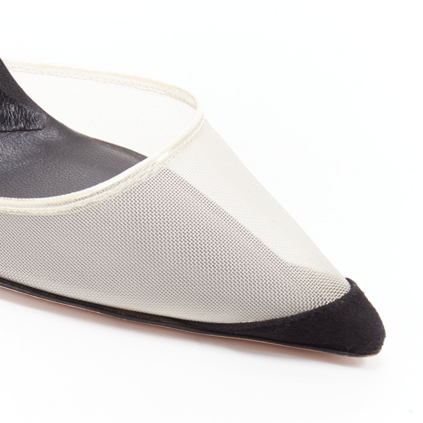 Alexander Wang ALEXANDER WANG Alix nude mesh black fabric strap slingback pumps EU36 Size US 6 / IT 36 - 7 Thumbnail