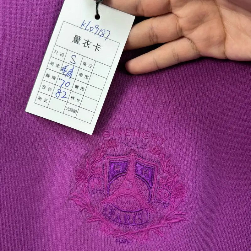 Givenchy Givenchy Purple Cotton Embroidered Long Sleeve Sweatshirt 0089 Size US S / EU 44-46 / 1 - 7 Thumbnail