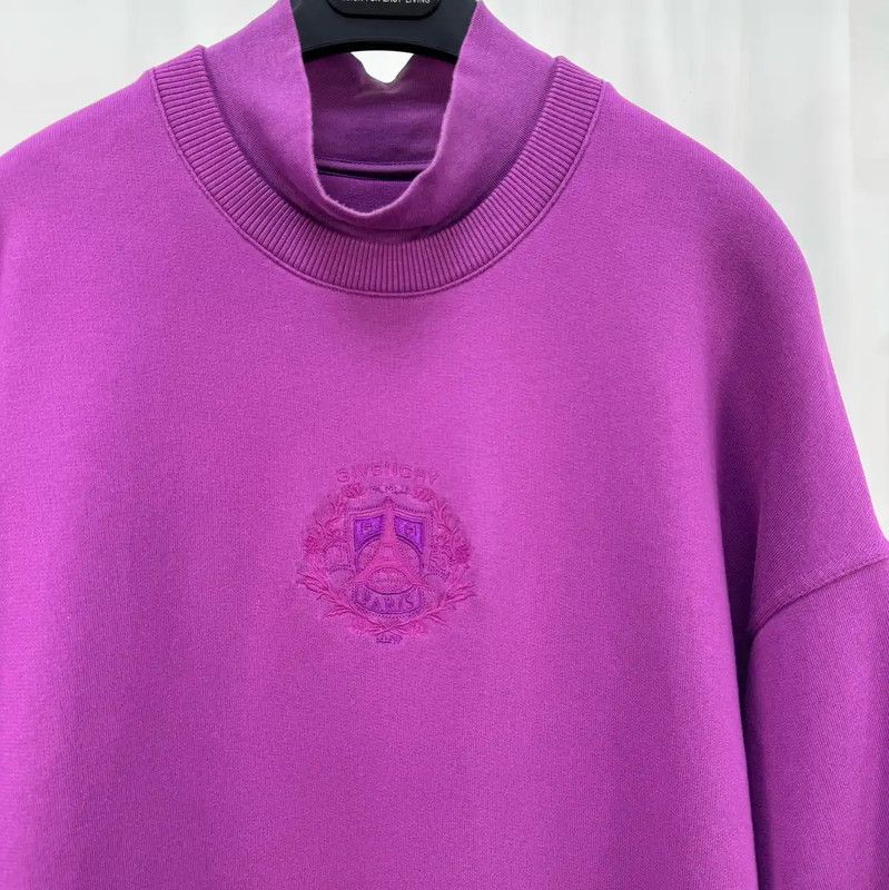 Givenchy Givenchy Purple Cotton Embroidered Long Sleeve Sweatshirt 0089 Size US S / EU 44-46 / 1 - 3 Thumbnail
