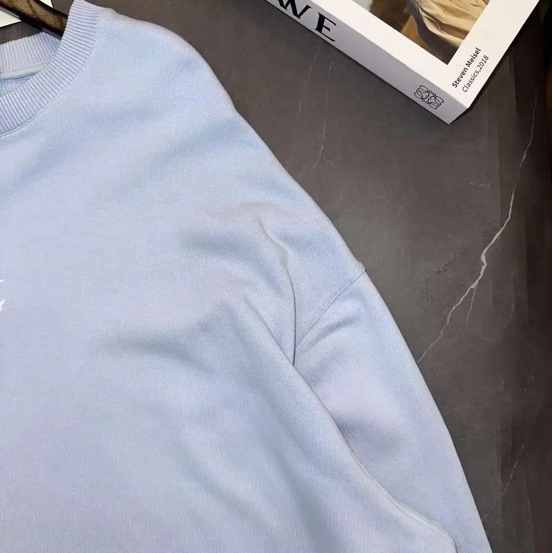 Givenchy Givenchy Light Blue Cotton Long Sleeve Sweatshirt 0089 Size US L / EU 52-54 / 3 - 4 Thumbnail