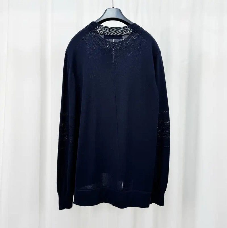 Givenchy Givenchy Deep Blue Wool Blend Logo Knit Sweater 0089 Size US M / EU 48-50 / 2 - 2 Thumbnail