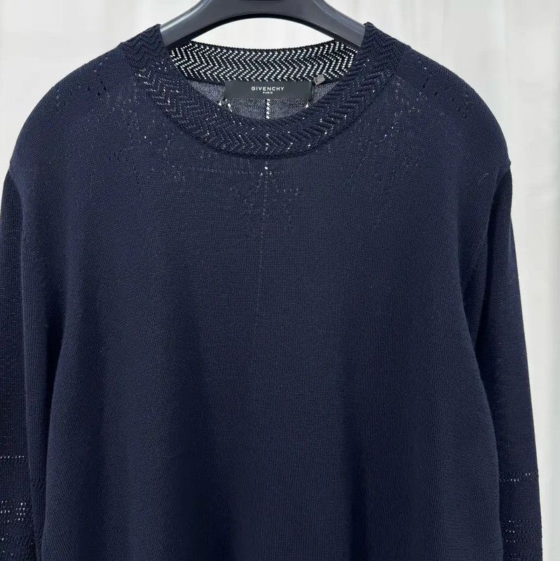 Givenchy Givenchy Deep Blue Wool Blend Logo Knit Sweater 0089 Size US M / EU 48-50 / 2 - 3 Thumbnail