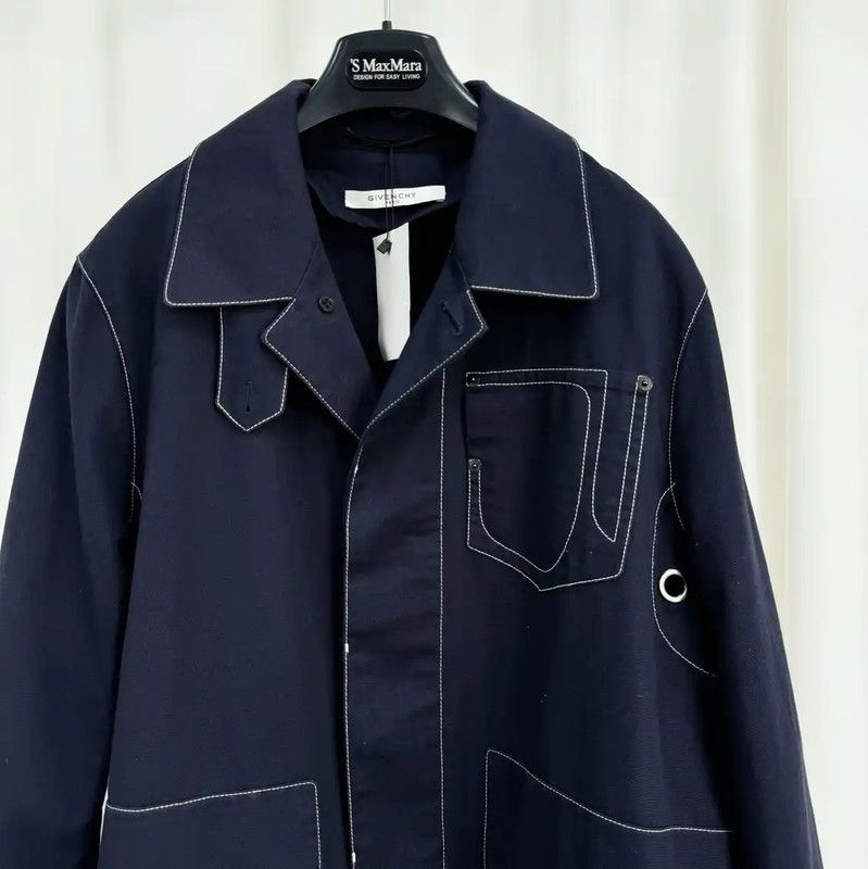 Givenchy Givenchy Long Navy Cotton Overshirt 0089 Size US M / EU 48-50 / 2 - 3 Thumbnail
